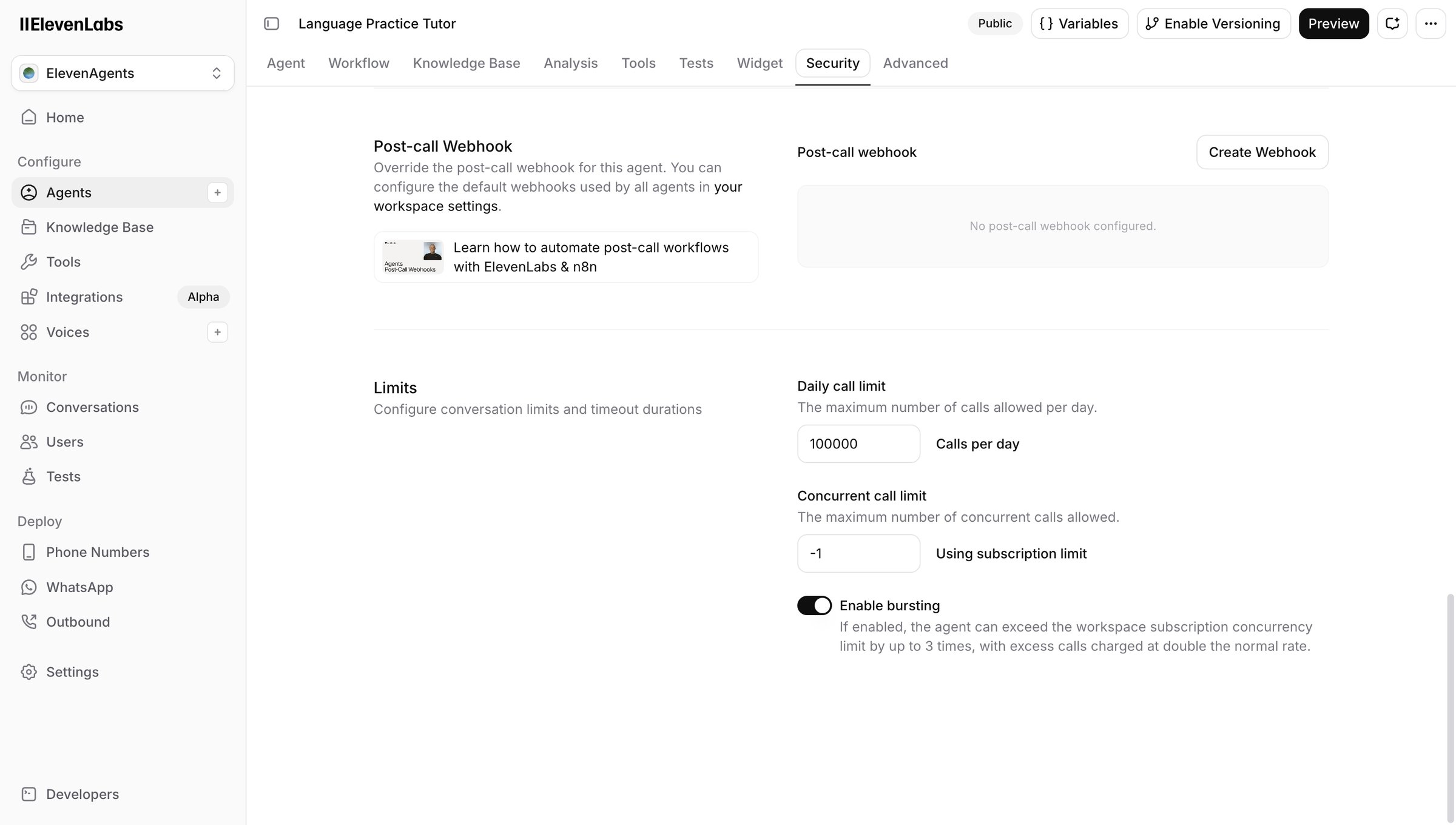 Elevenlabs - ElevenAgents | ElevenLabs screen
