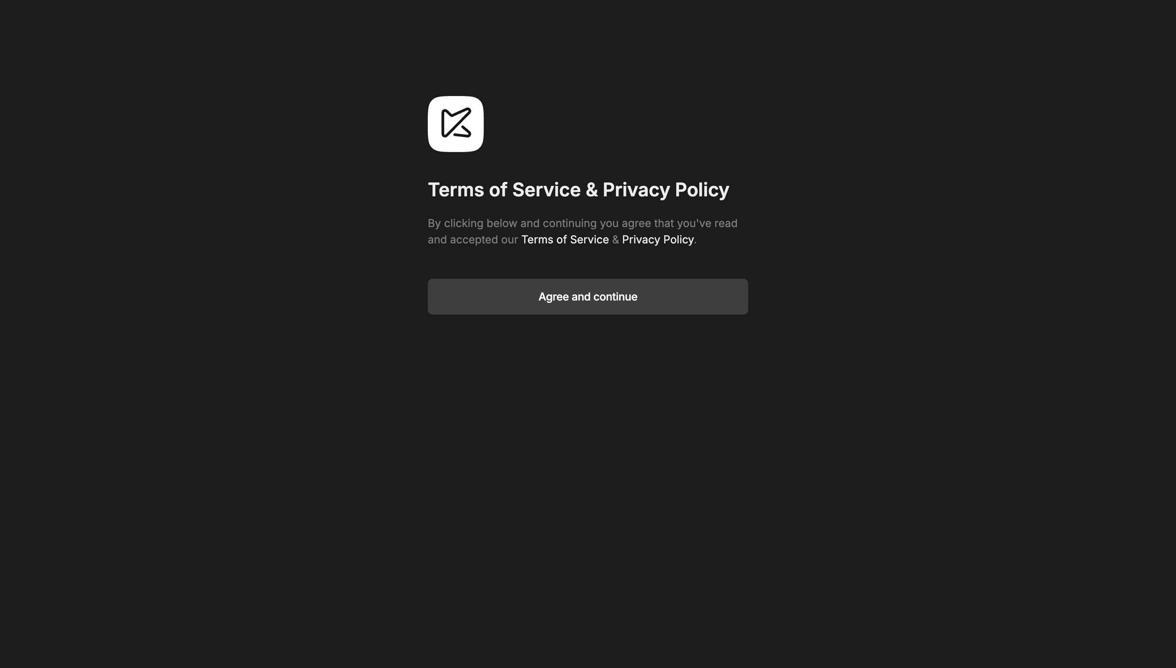 Kitemaker - Kitemaker · Terms | privacy policy screen
