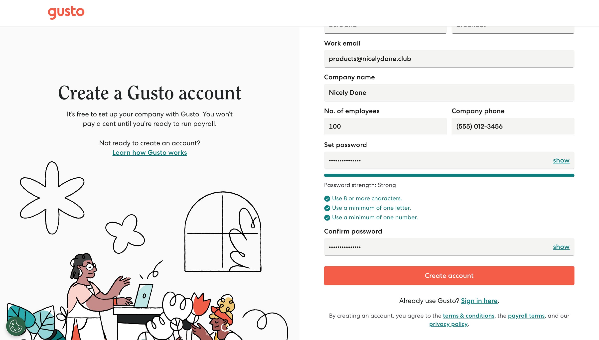 Gusto - Gusto | Online HR Services Payroll, Benefits and everything else screen