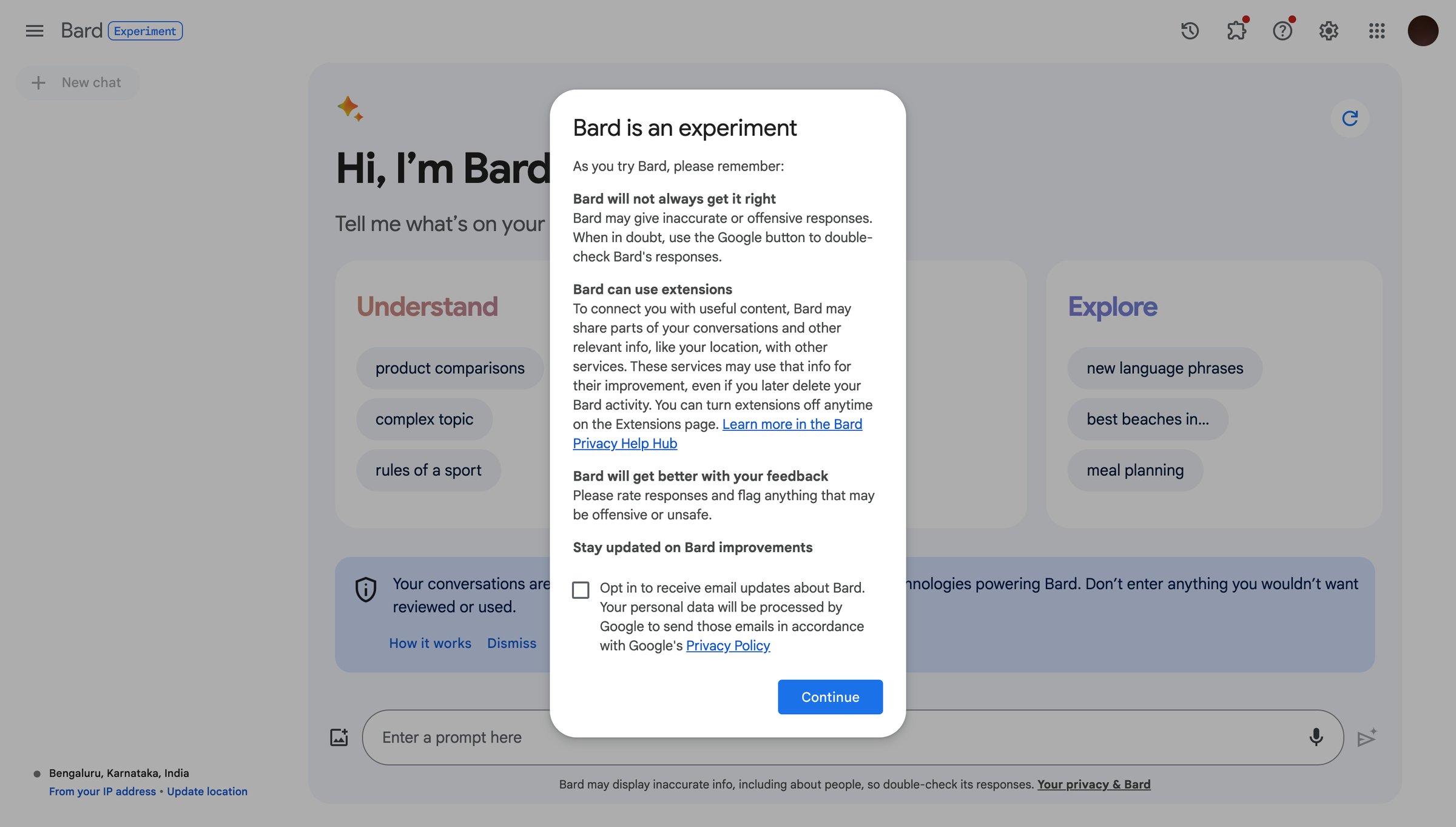 Bard screen