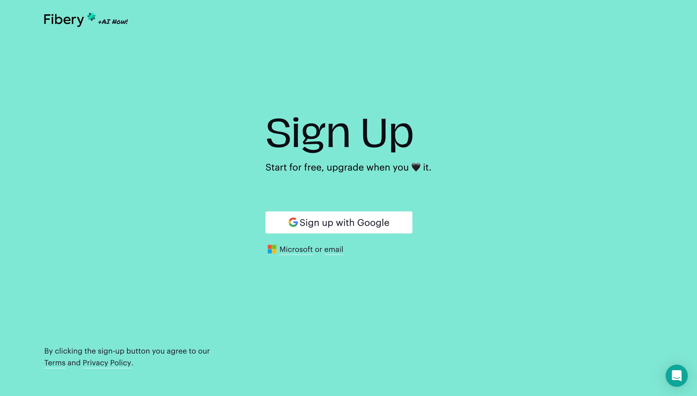 Fibery - Start for free, upgrade when you love it — Fibery screen