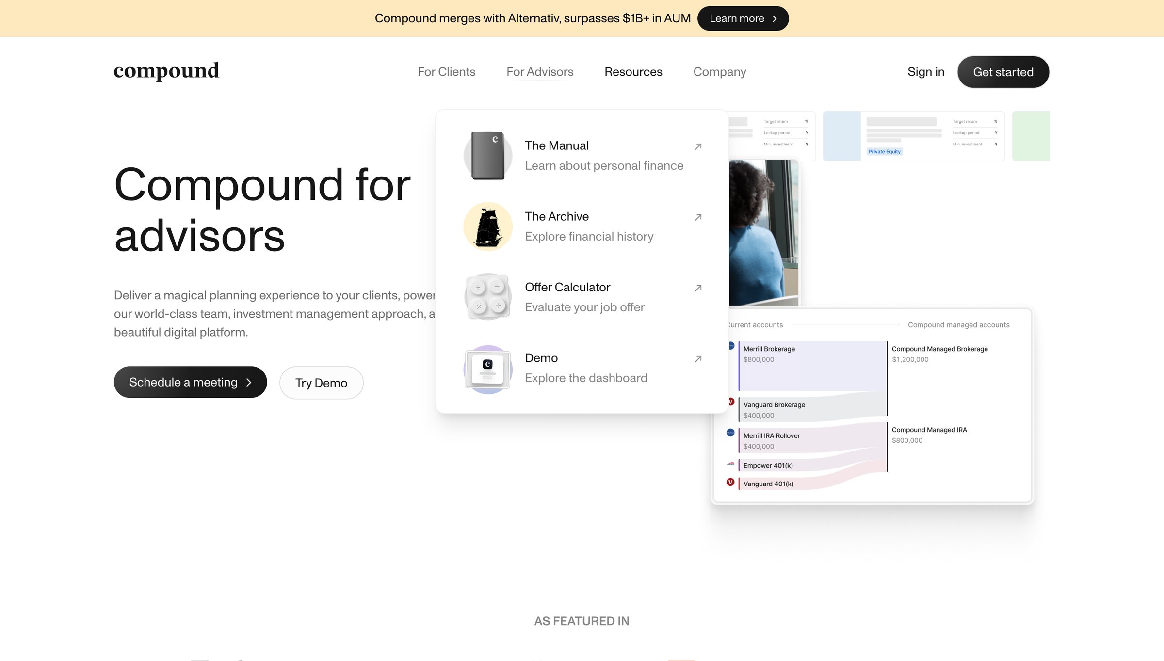 Compound Planning - Compound Planning | Advisors screen