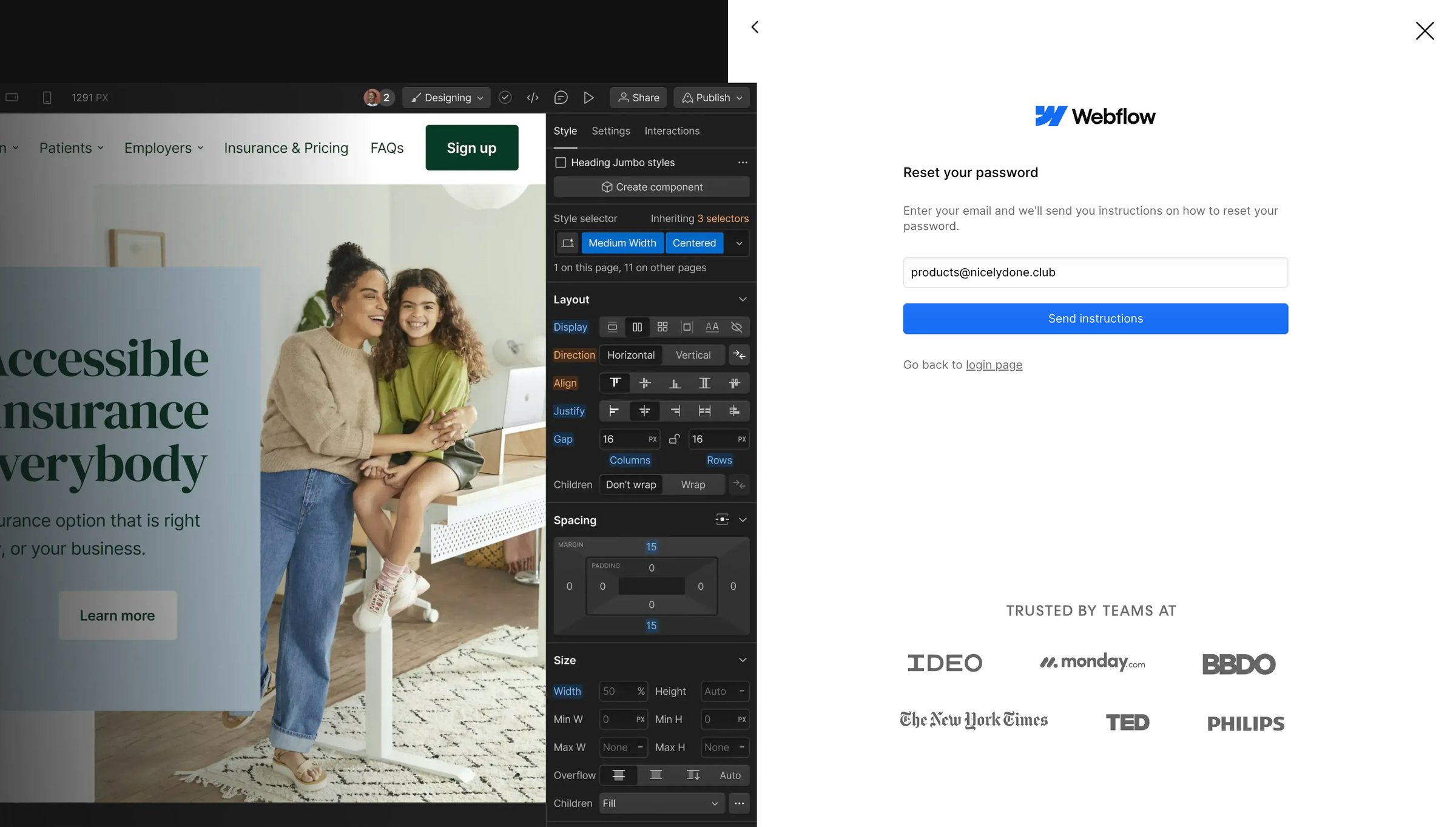 Webflow - Contact Webflow Sales team | Webflow screen