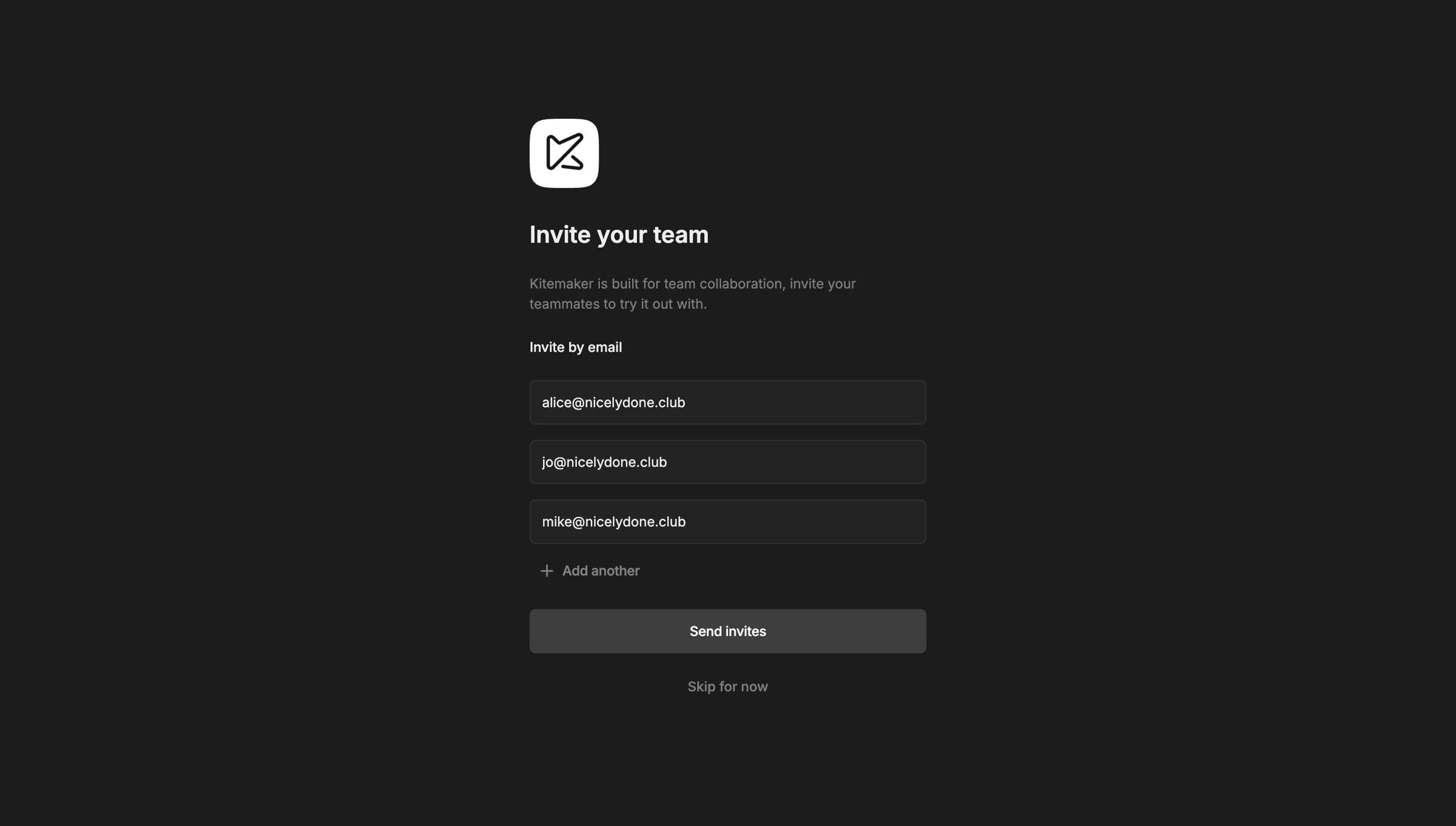 Kitemaker - Kitemaker · Create organization screen