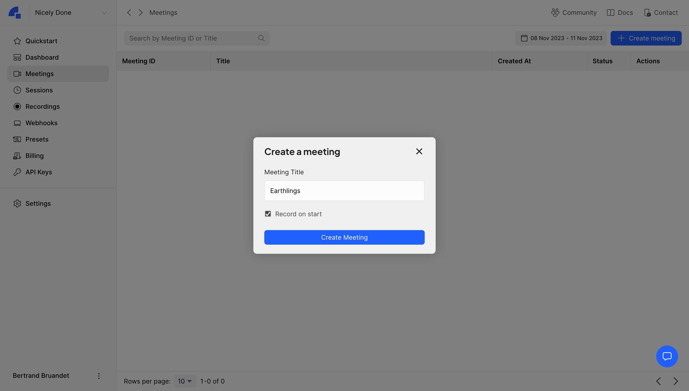 Dyte - Dyte - Developer Portal screen