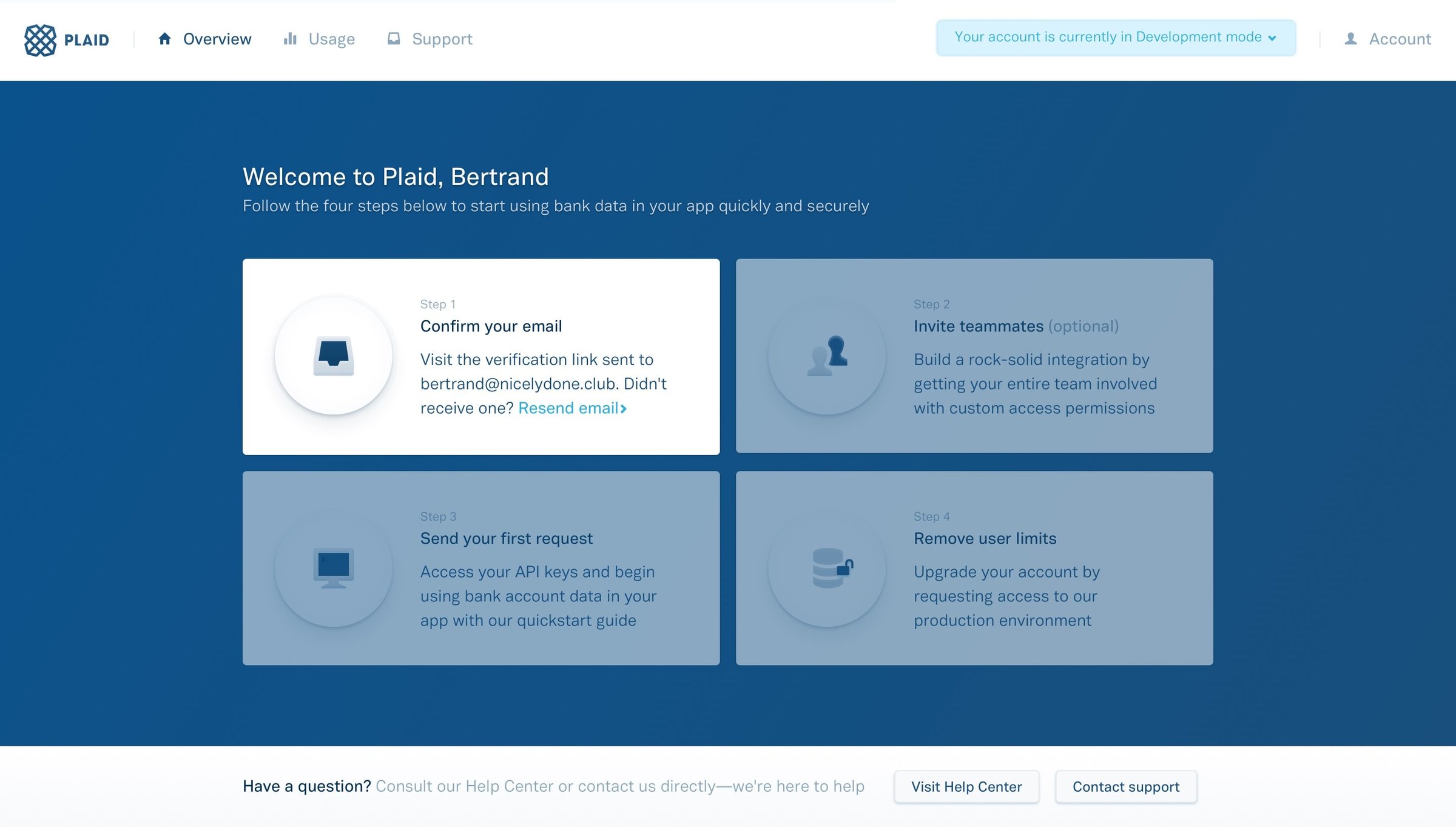 Plaid - Onboarding screen