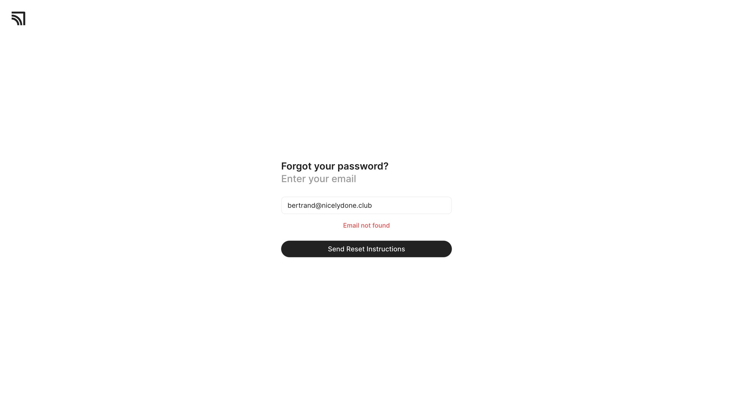Marathon - Forgot Password ‐ Marathon screen