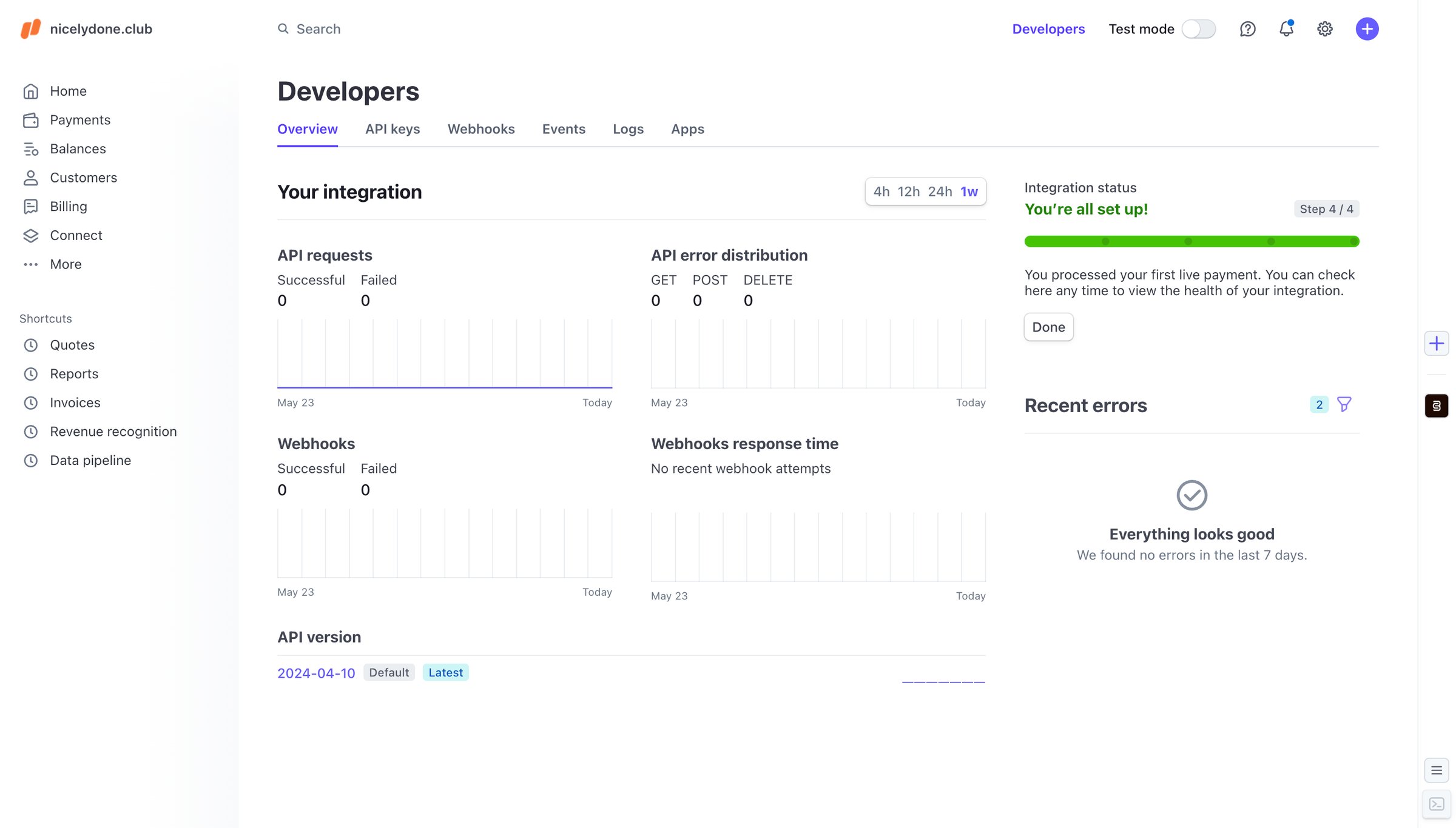 Stripe - Developers – nicelydone.club – Stripe screen
