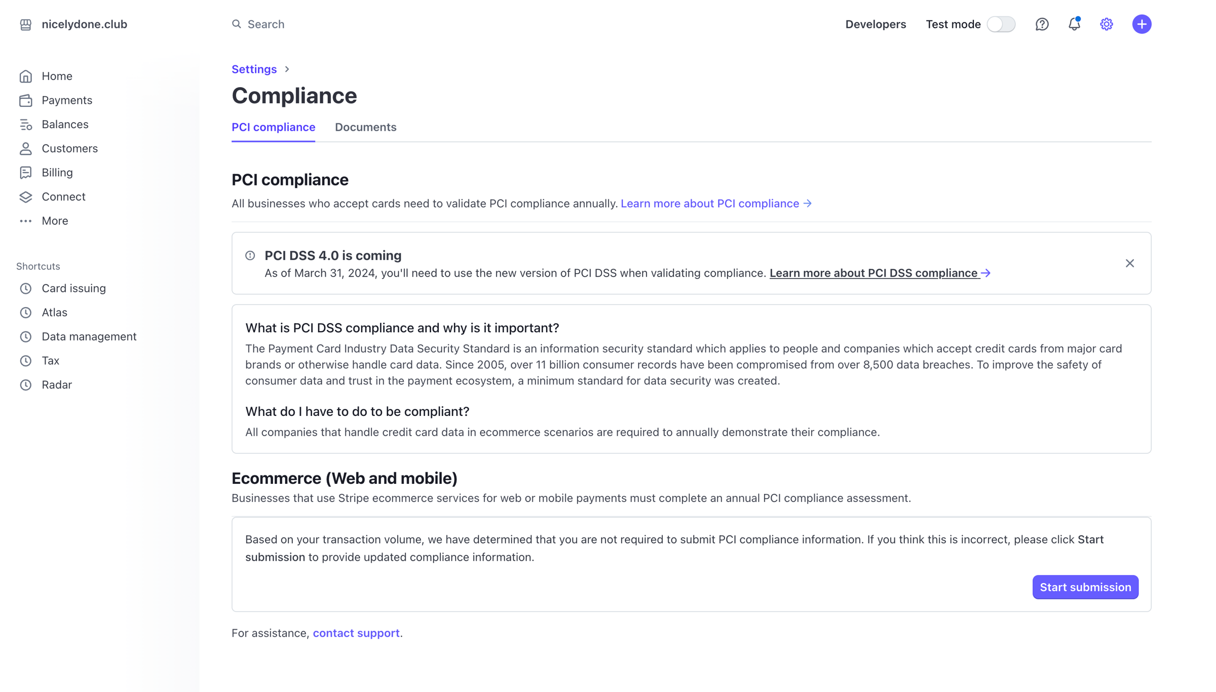 Stripe - PCI compliance – nicelydone.club – Stripe screen