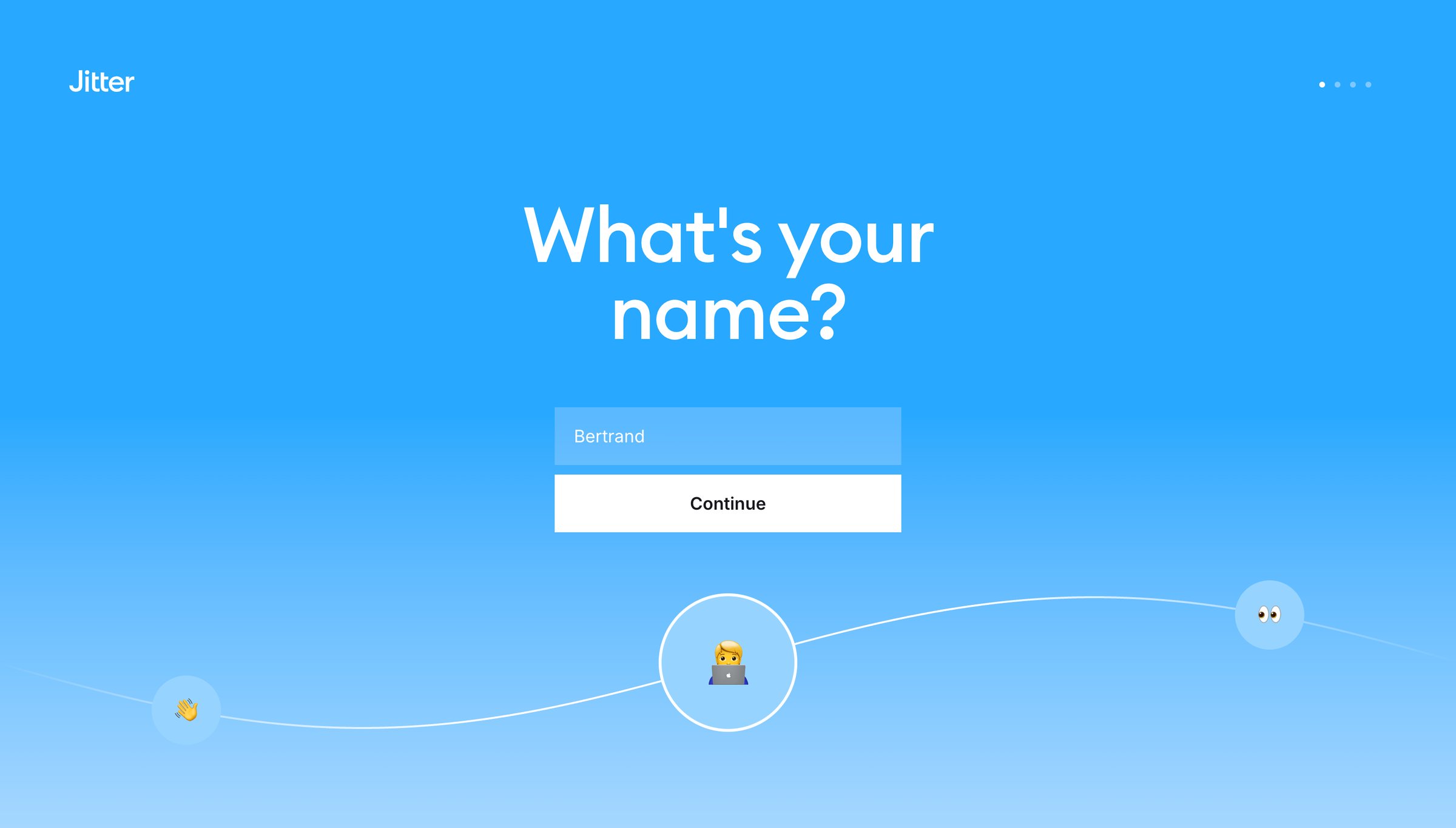 Jitter - Welcome · Jitter screen