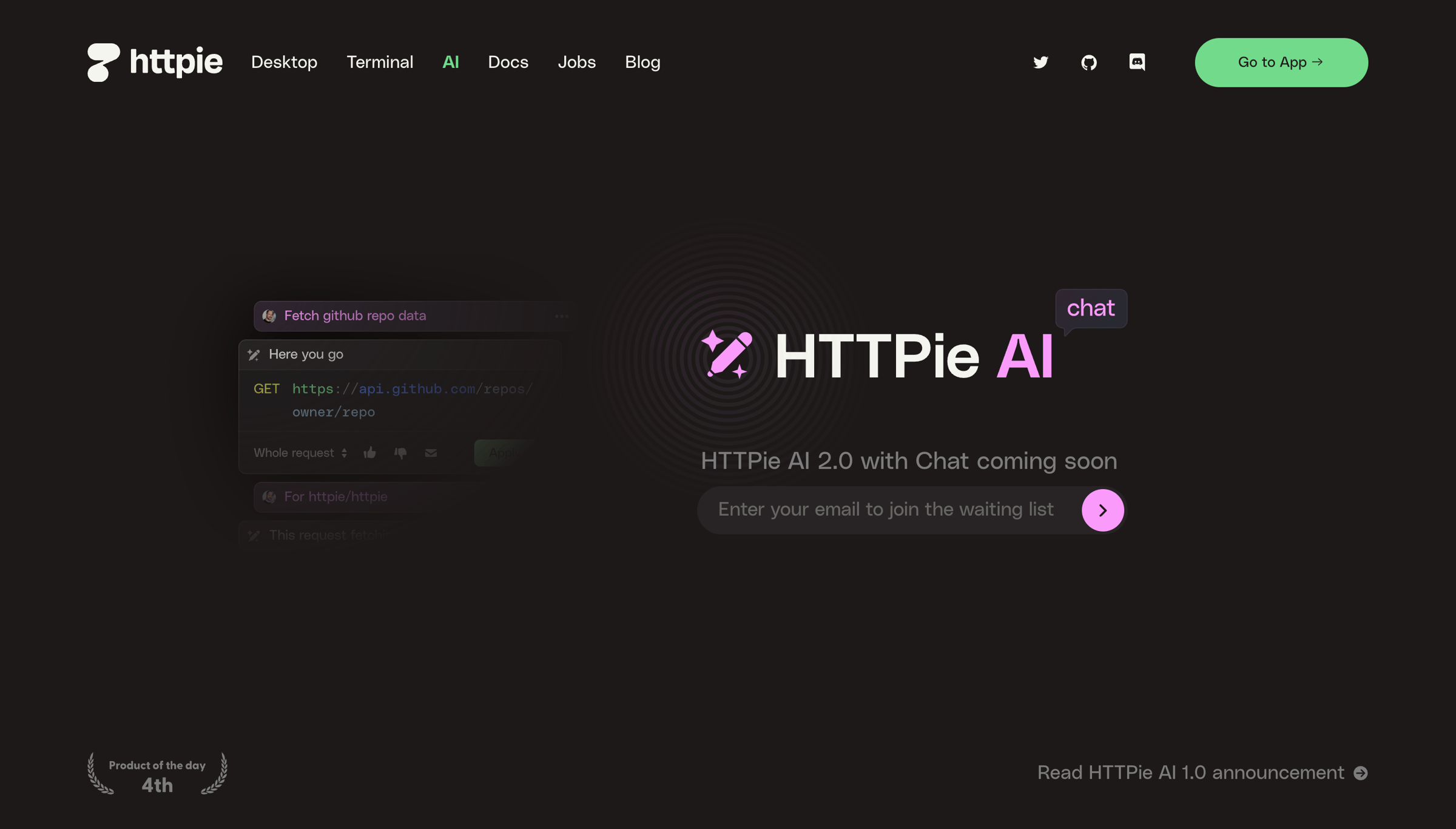 Httpie - HTTPie AI — a new way to interact with APIs screen