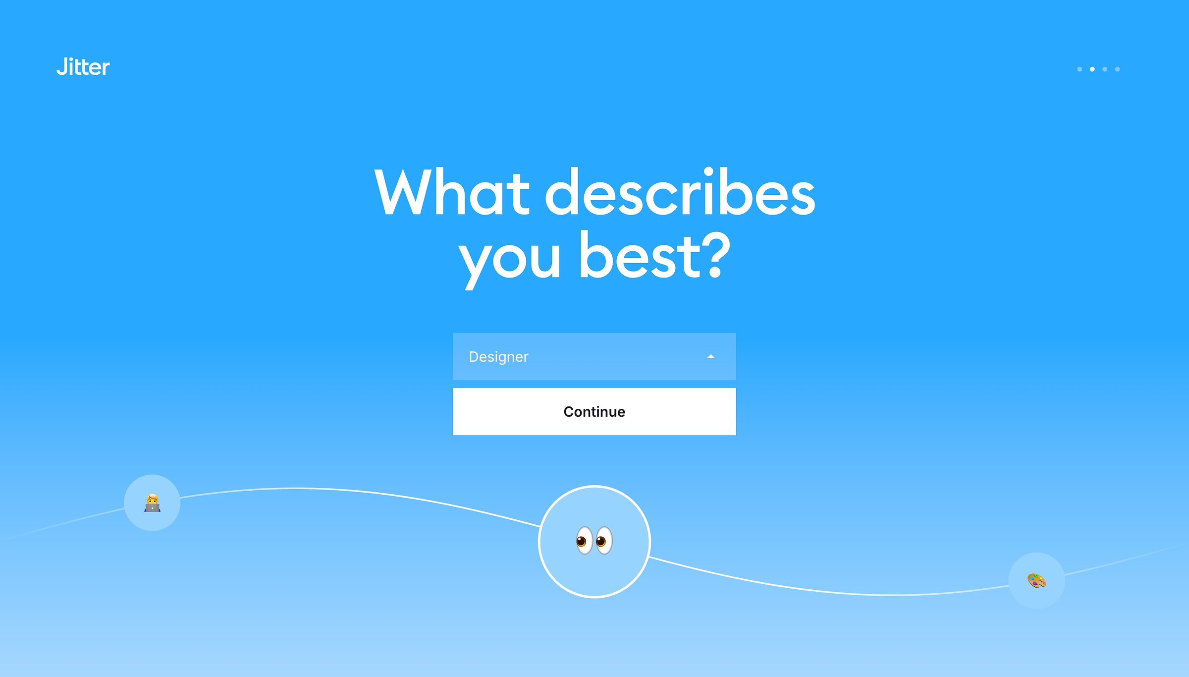 Jitter - Welcome · Jitter screen