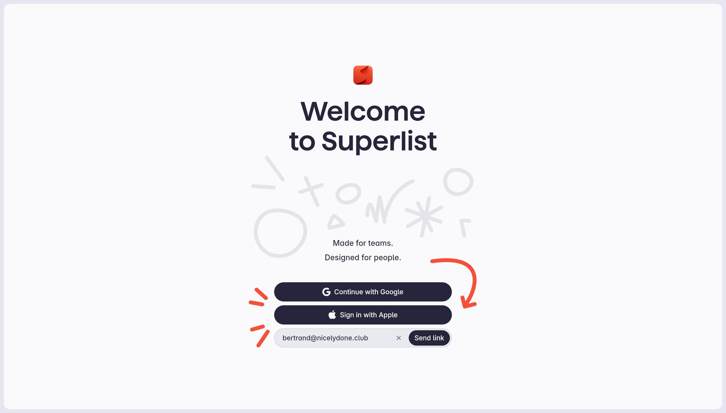 Superlist screen
