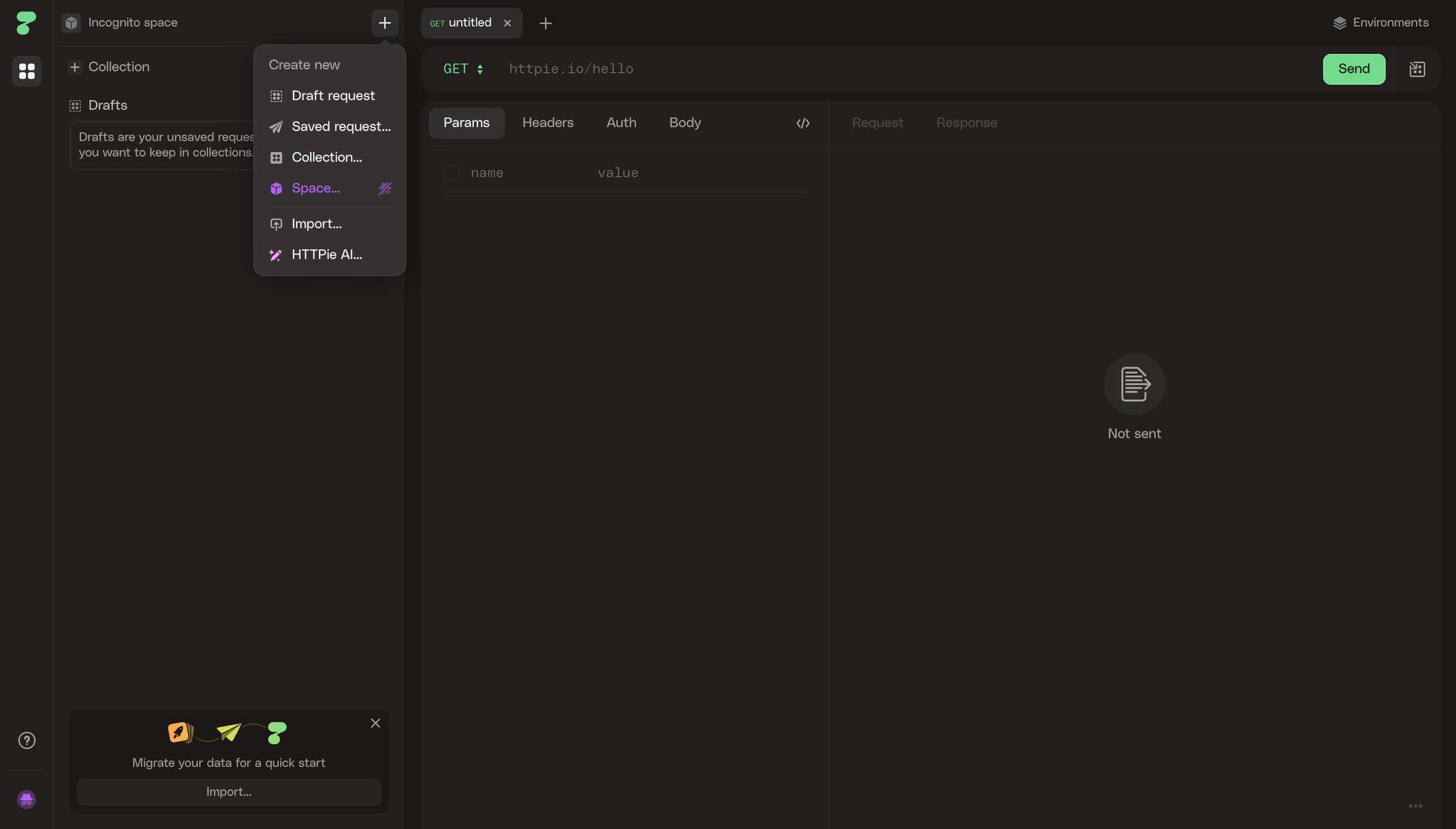Httpie - HTTPie for Web — API testing client screen