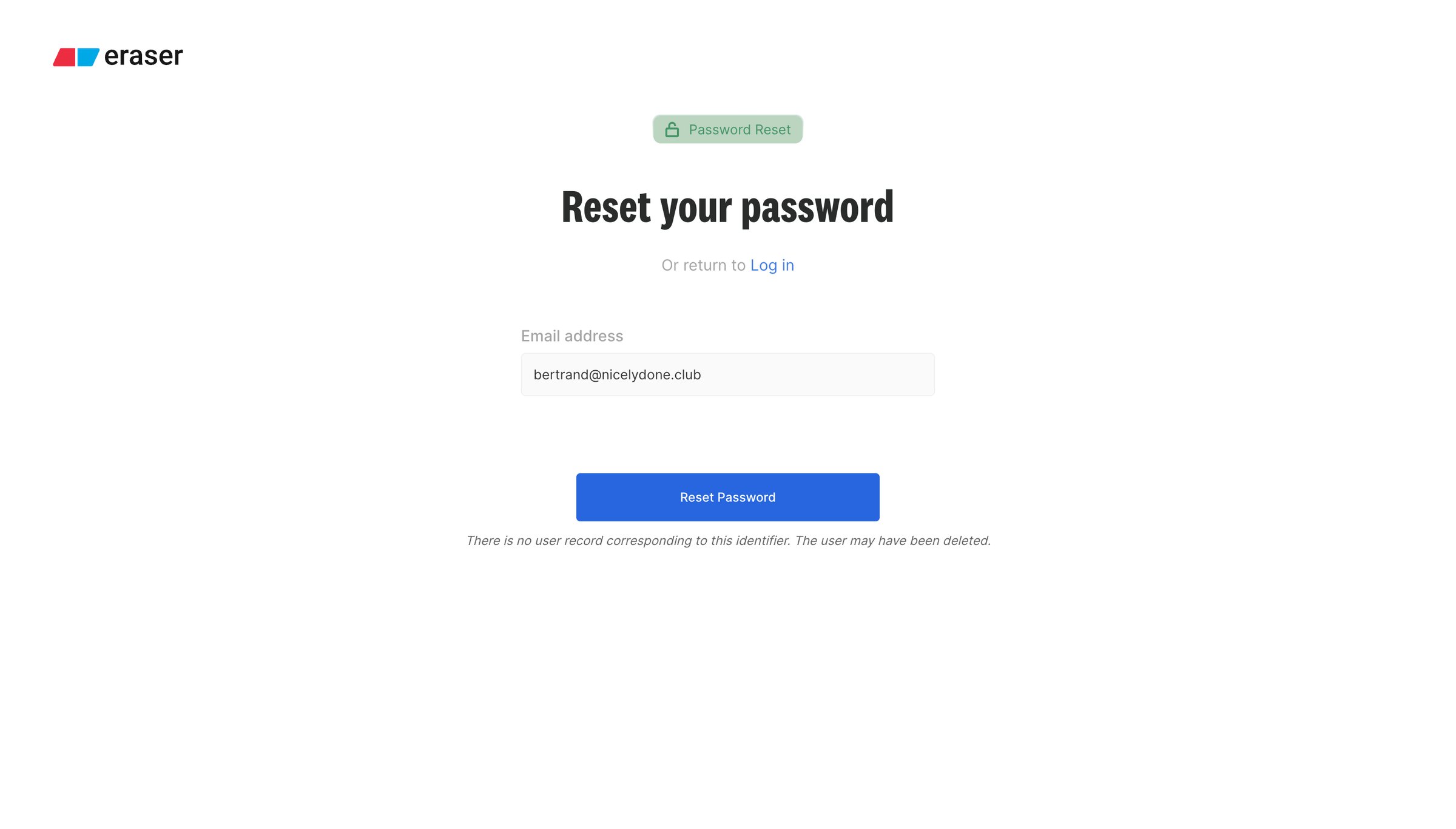 Eraser screen