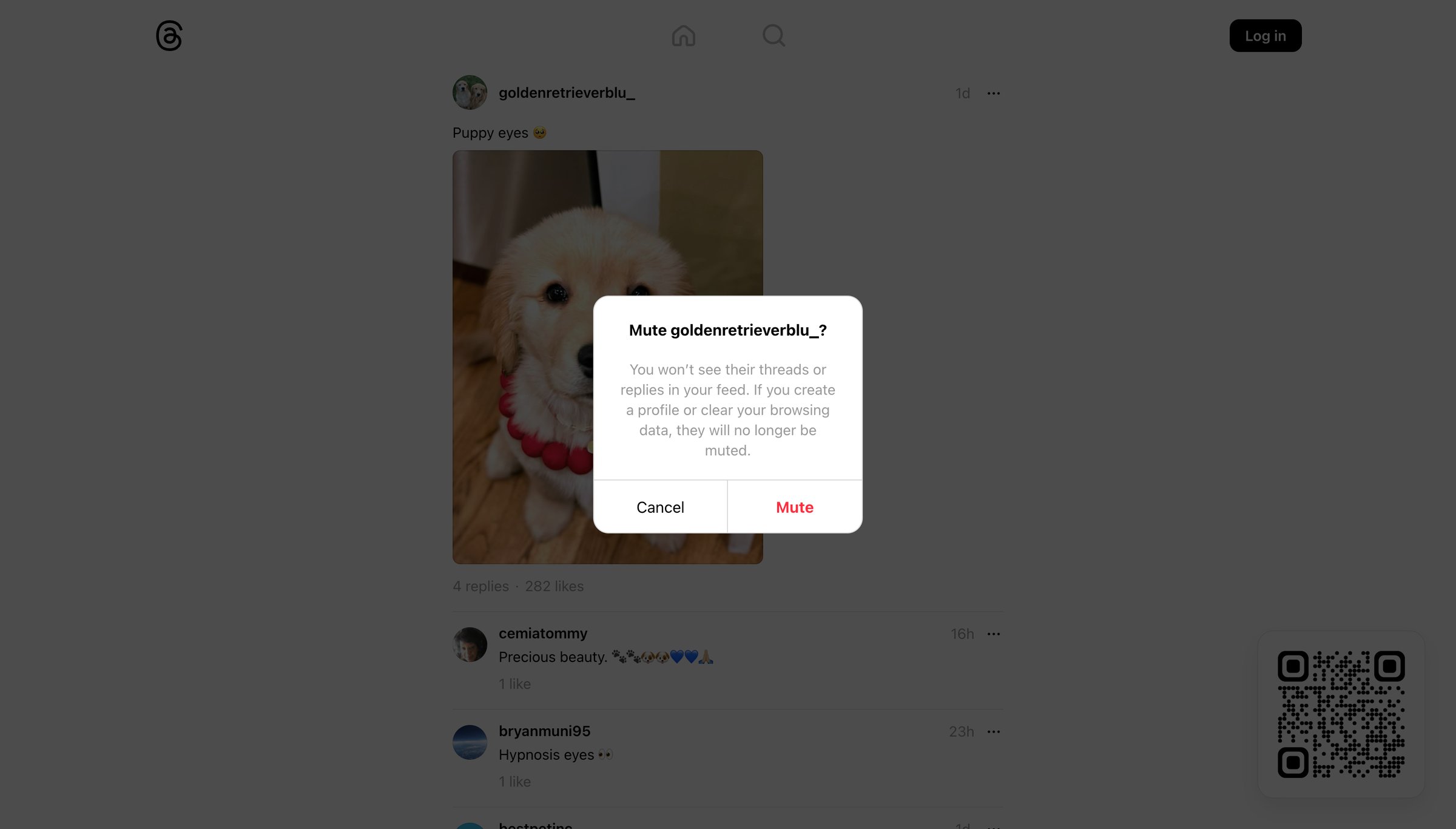 Threads - @goldenretrieverblu_ • Puppy eyes | • Threads screen