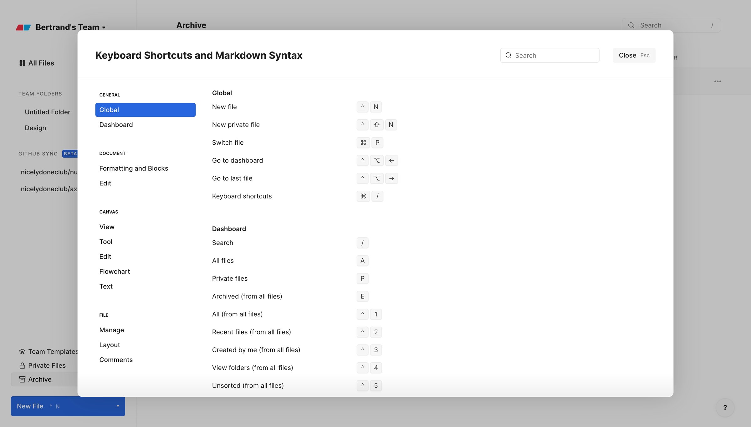Eraser - Bertrands Team Workspaces — Eraser screen