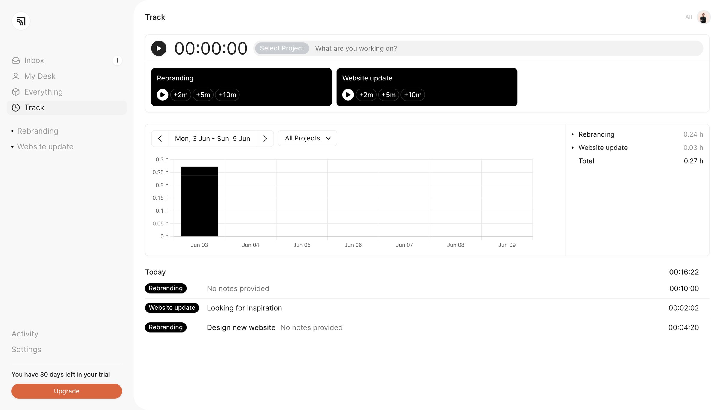 Marathon - Track ‐ Marathon screen