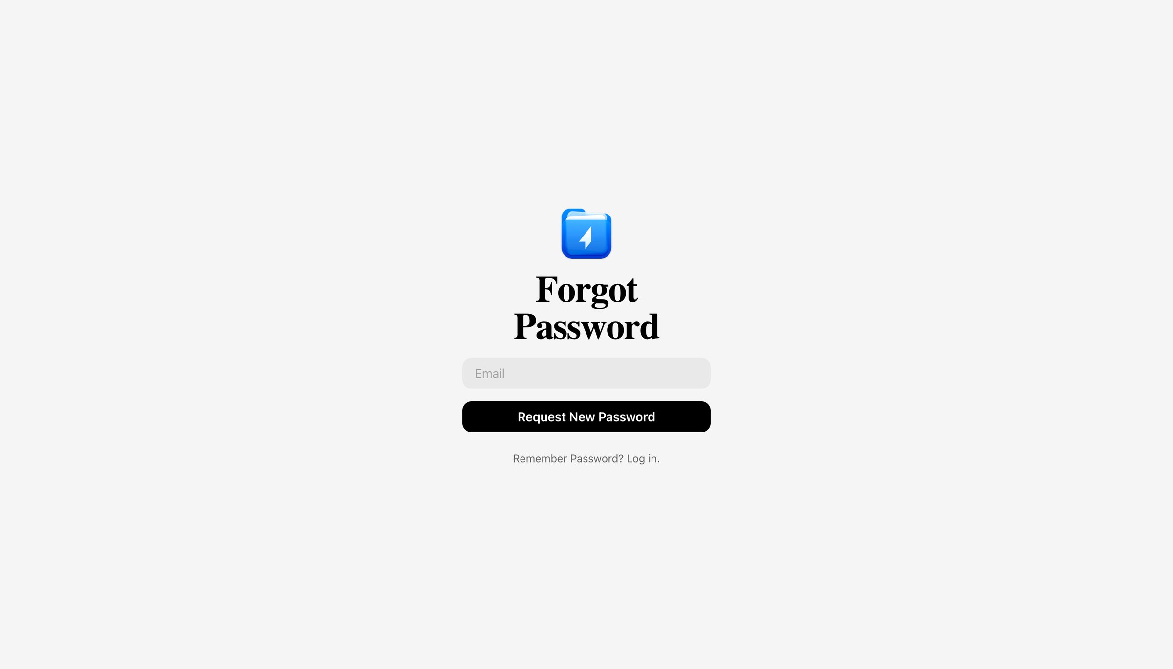 Shuttle - Shuttle Reset Password screen