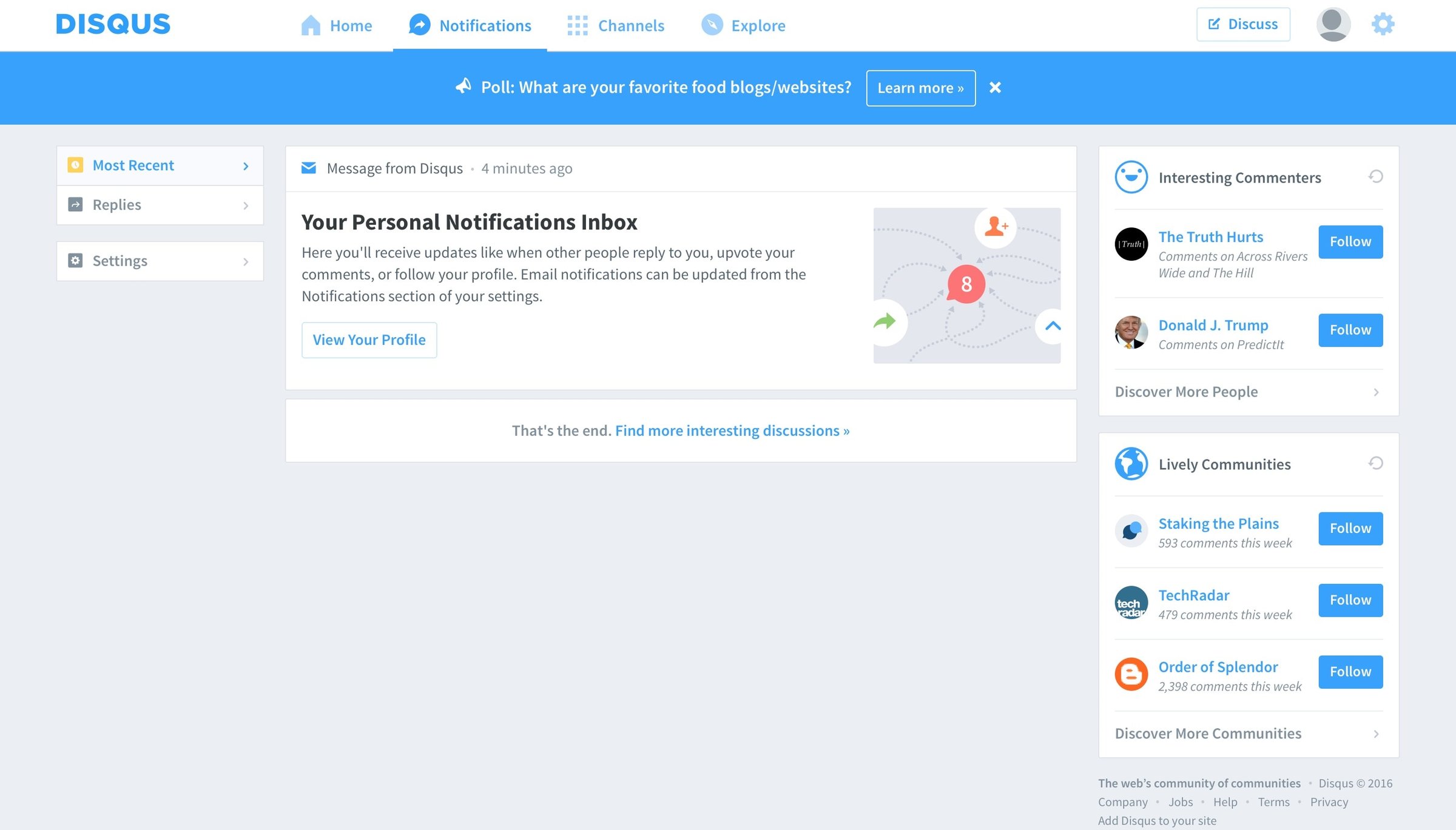 Disqus - Notifications screen