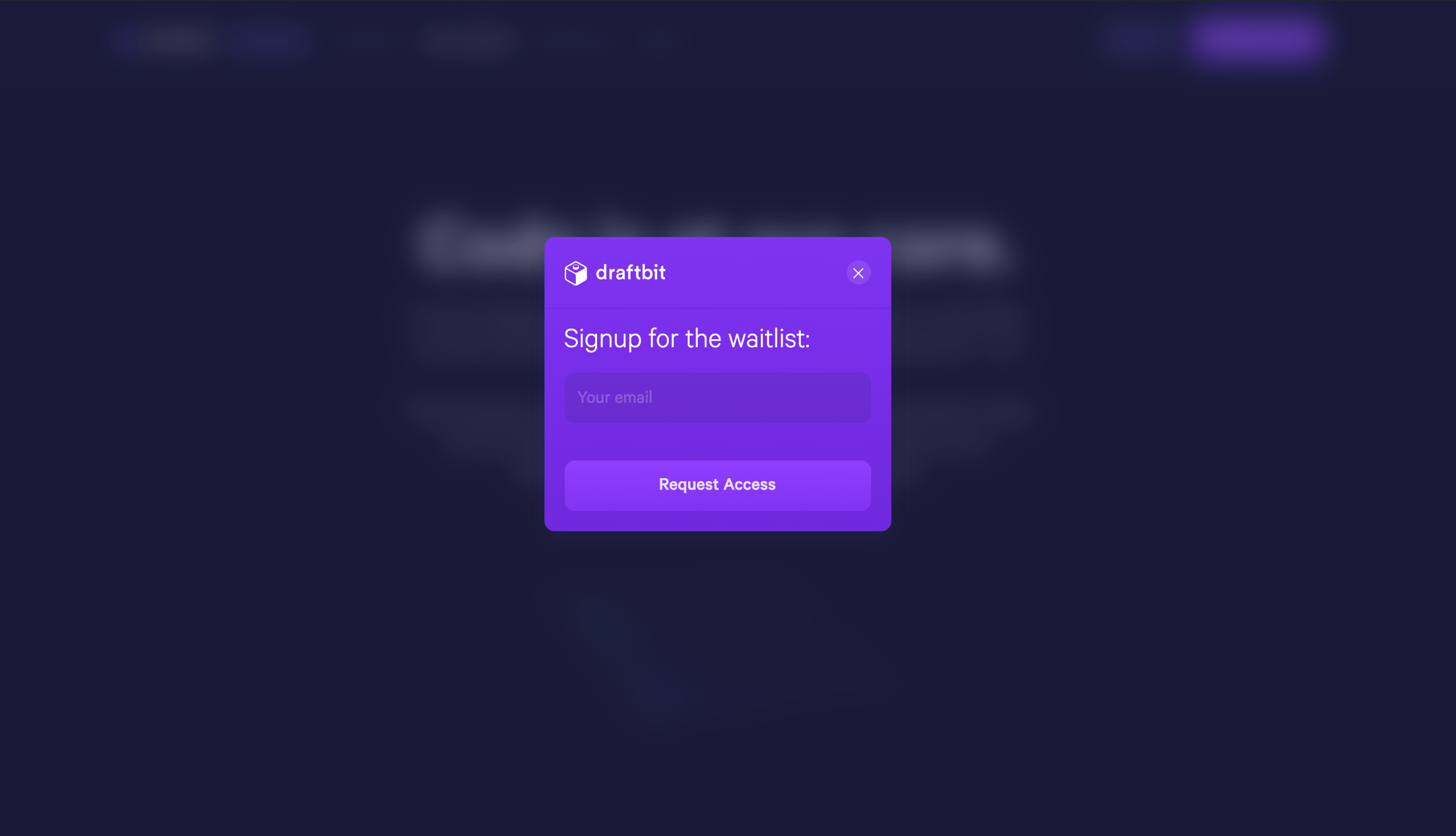 Draftbit - Sign up screen