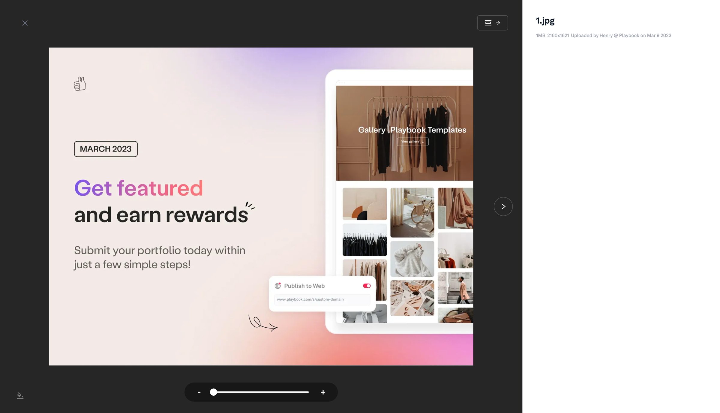 Playbook - Get featured today! screen