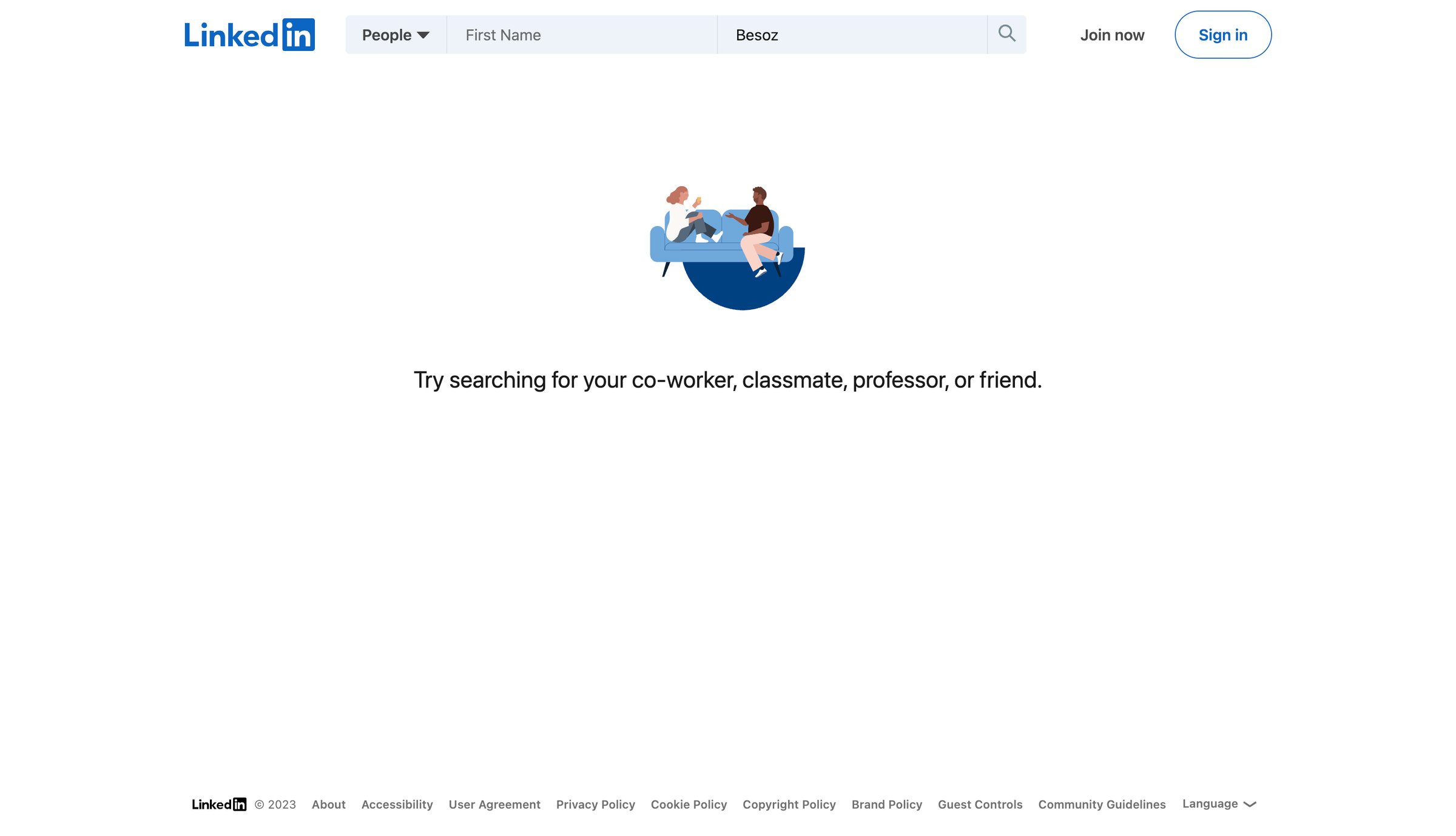 Linkedin - Search for people | LinkedIn screen