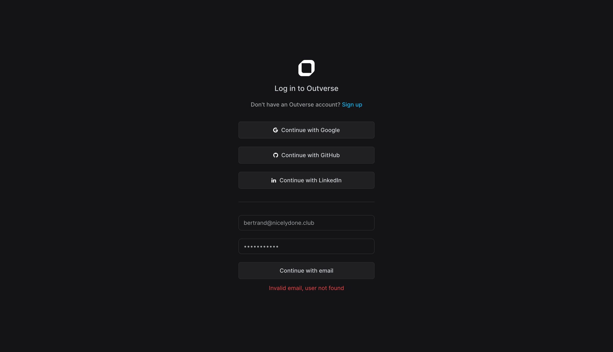 Outverse screen