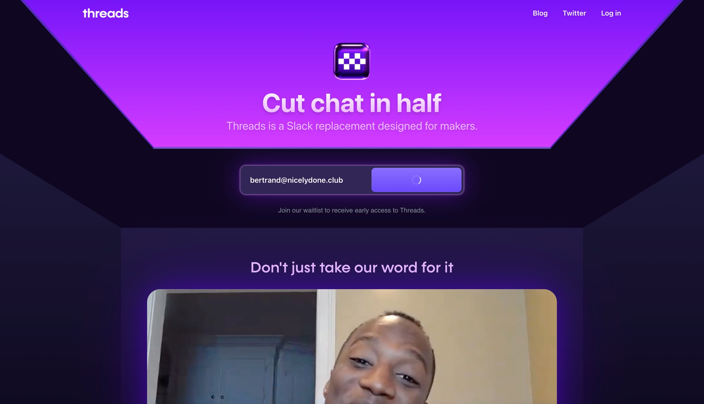 Threads screen