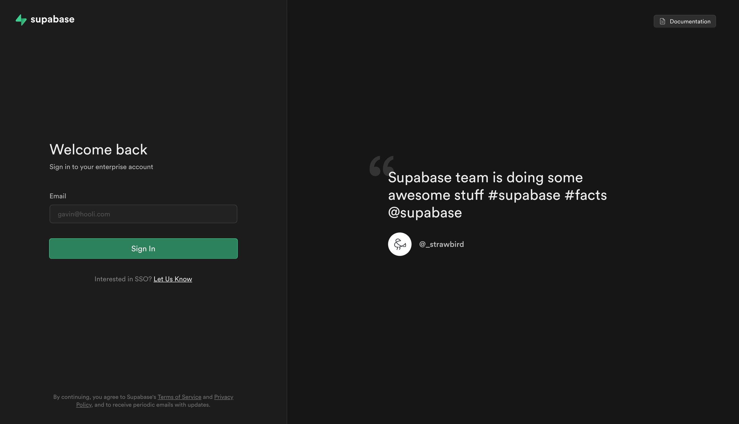 Supabase screen