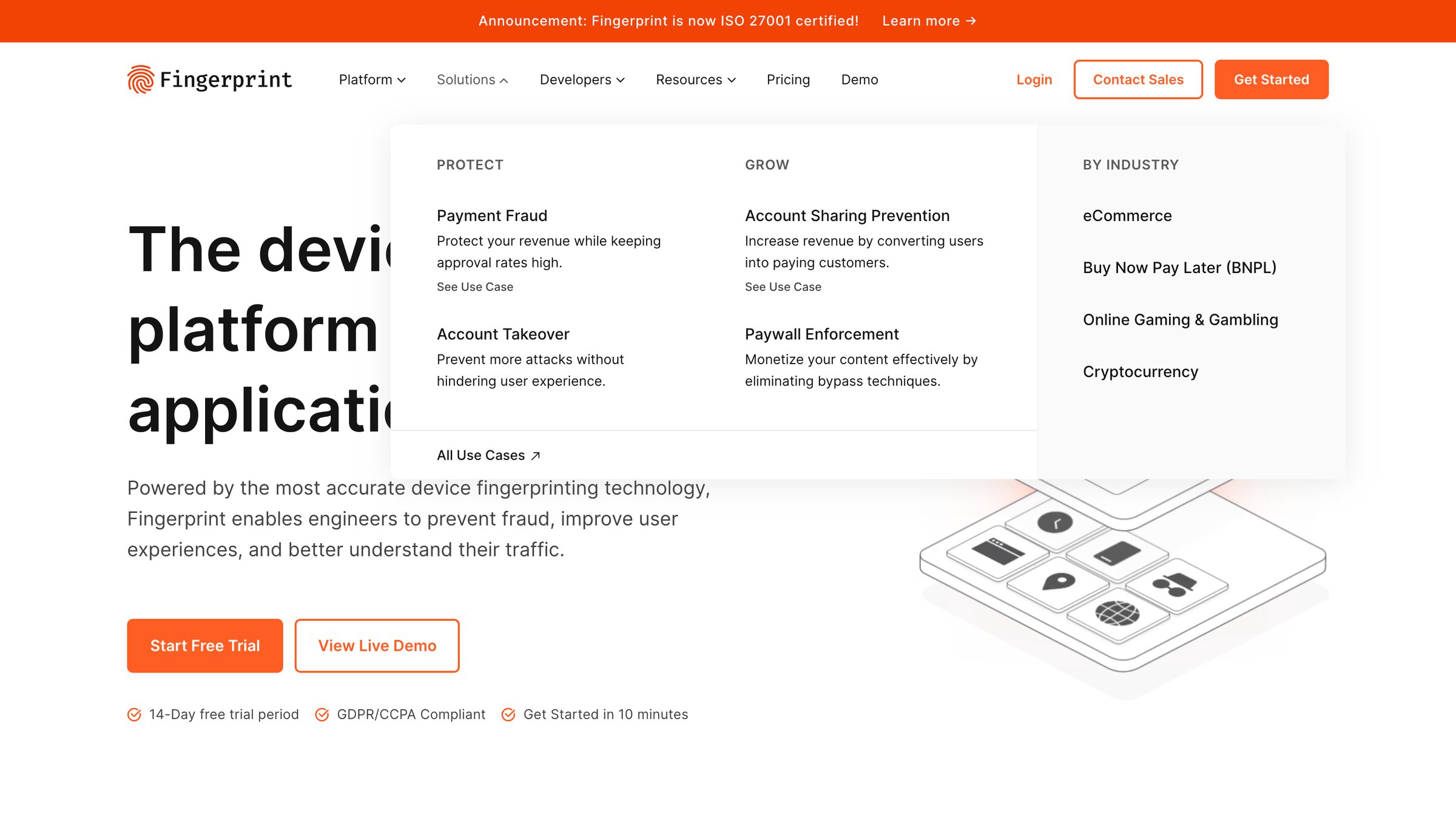 Fingerprint - Fingerprint Pro - Formerly FingerprintJS - Device fingerprinting screen