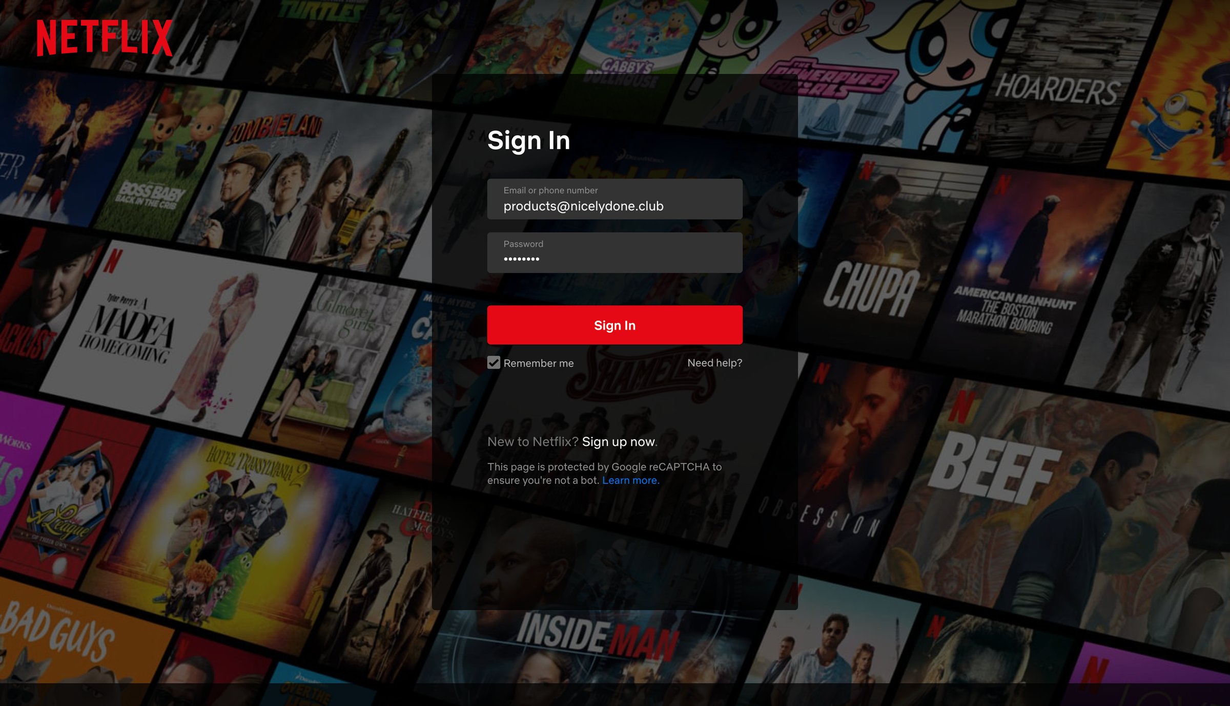 Netflix screen