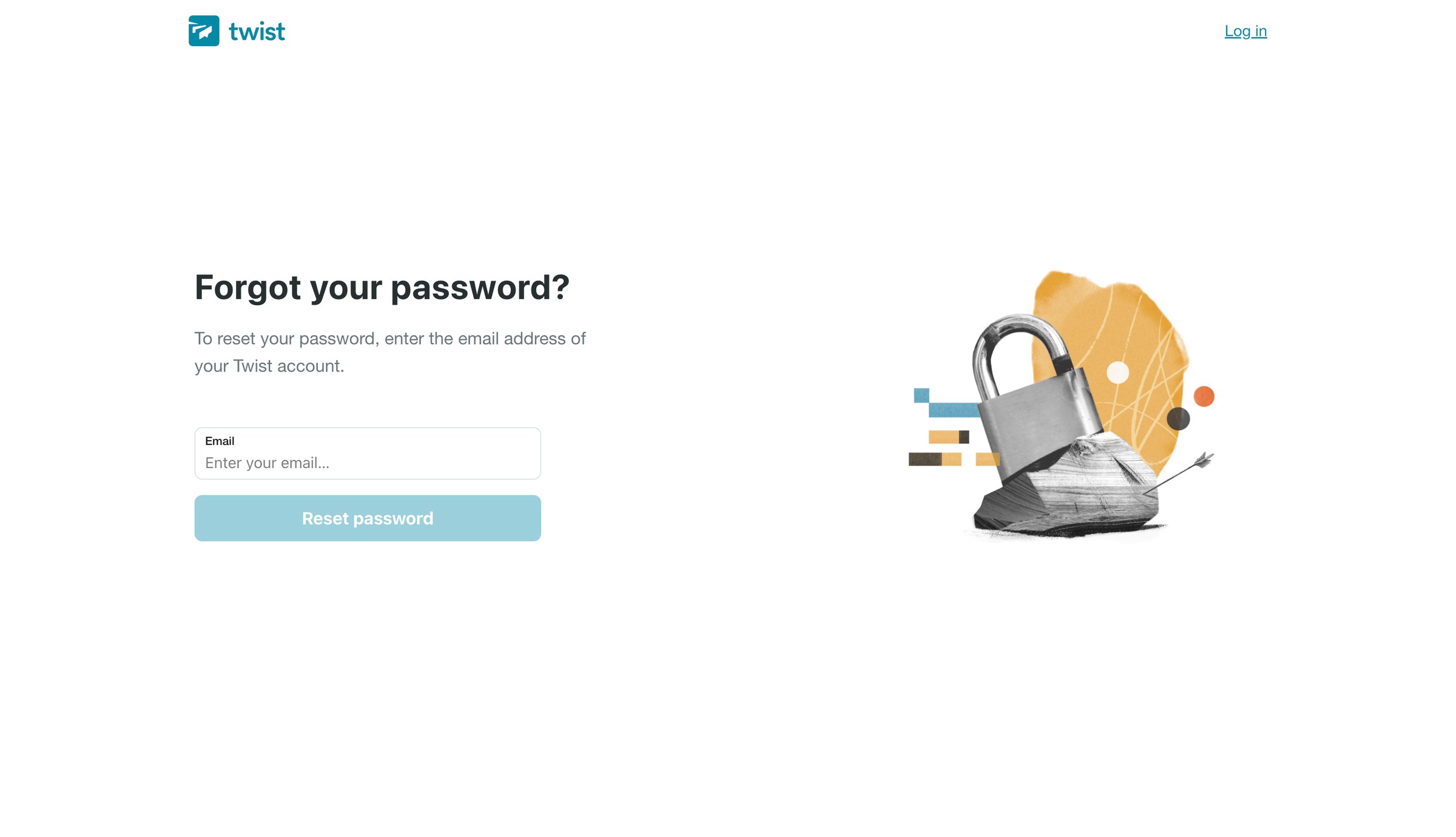 Twist - Forgot your password | Twist screen