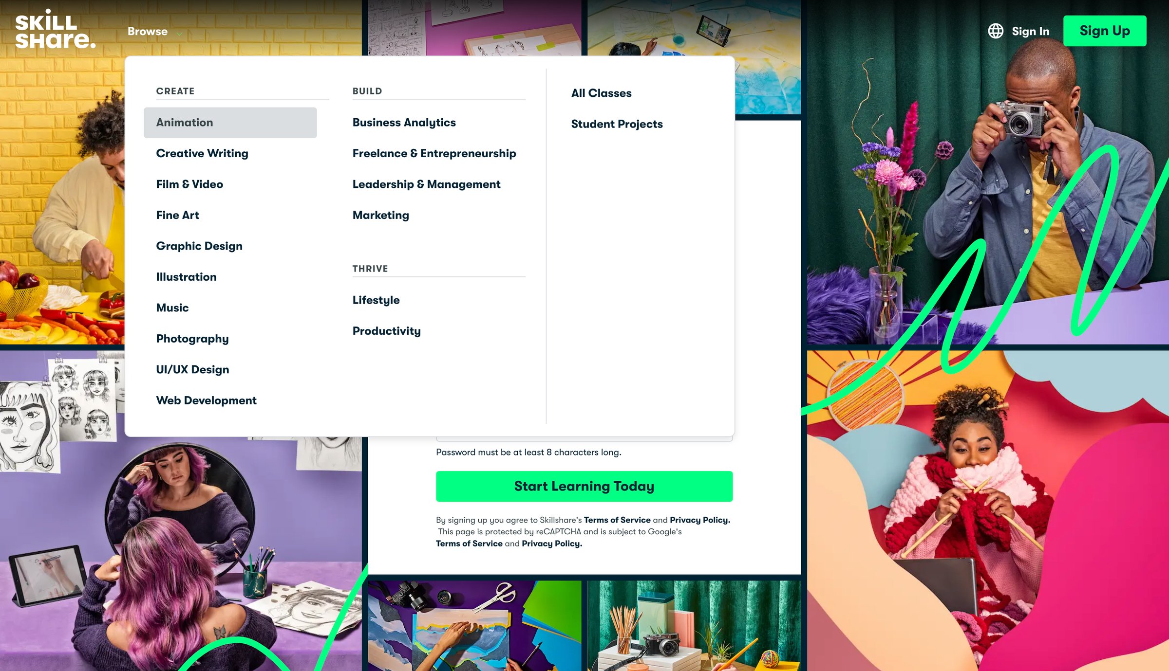 Skillshare - Online Classes for Creatives | Skillshare screen