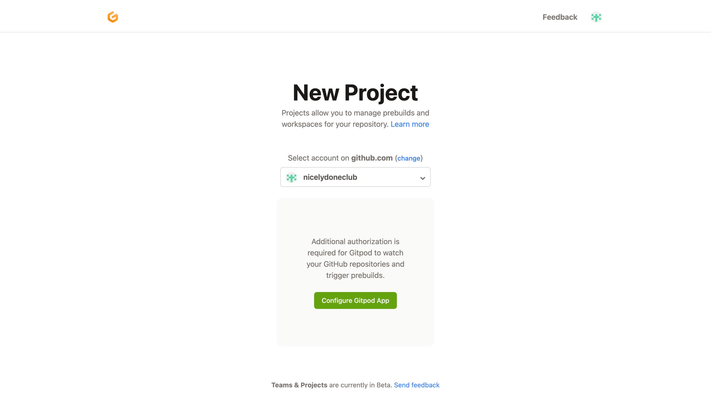 Projects — Gitpod from Gitpod
