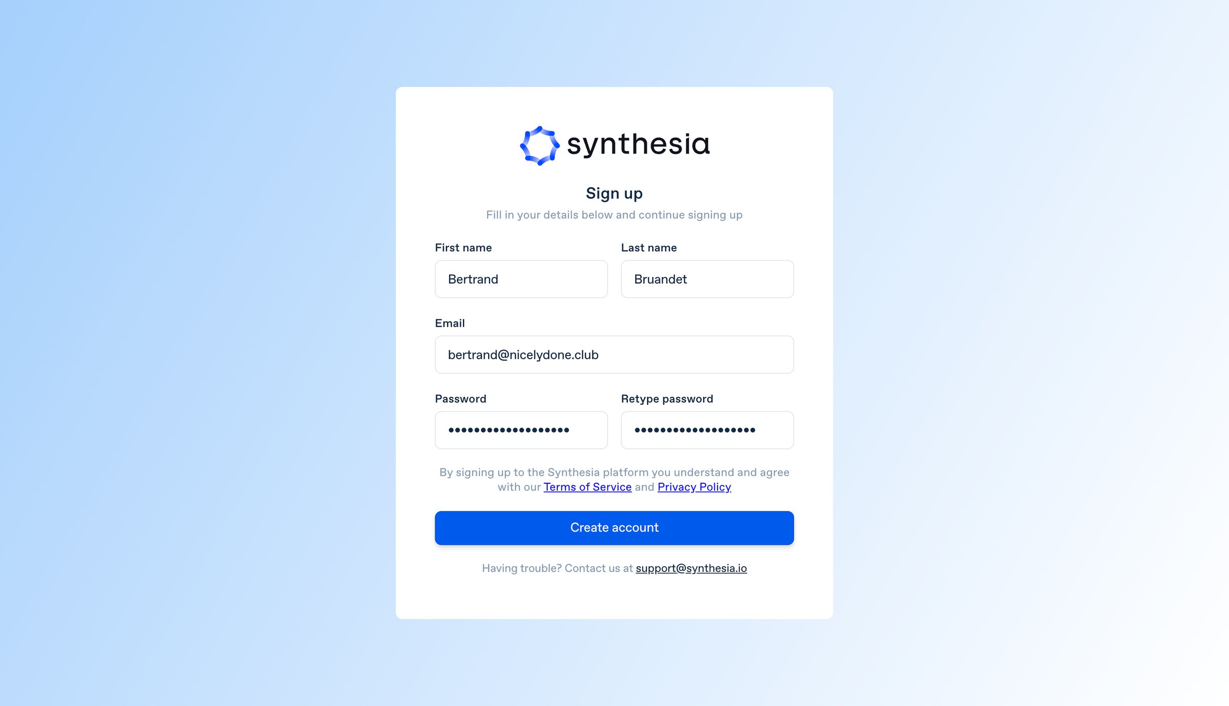 Synthesia - Synthesia STUDIO screen