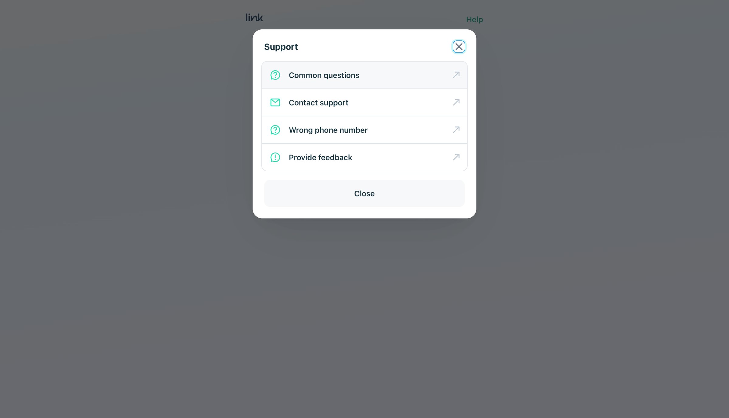 Link screen