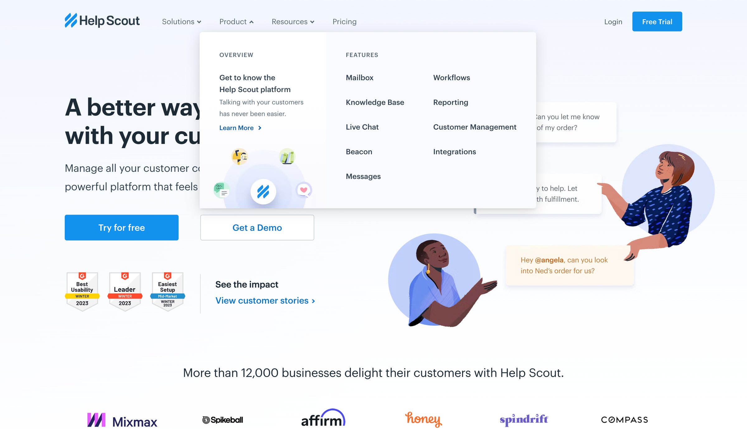 Help Scout - Help Scout Shared Inbox, Help Center, | Live Chat Software screen