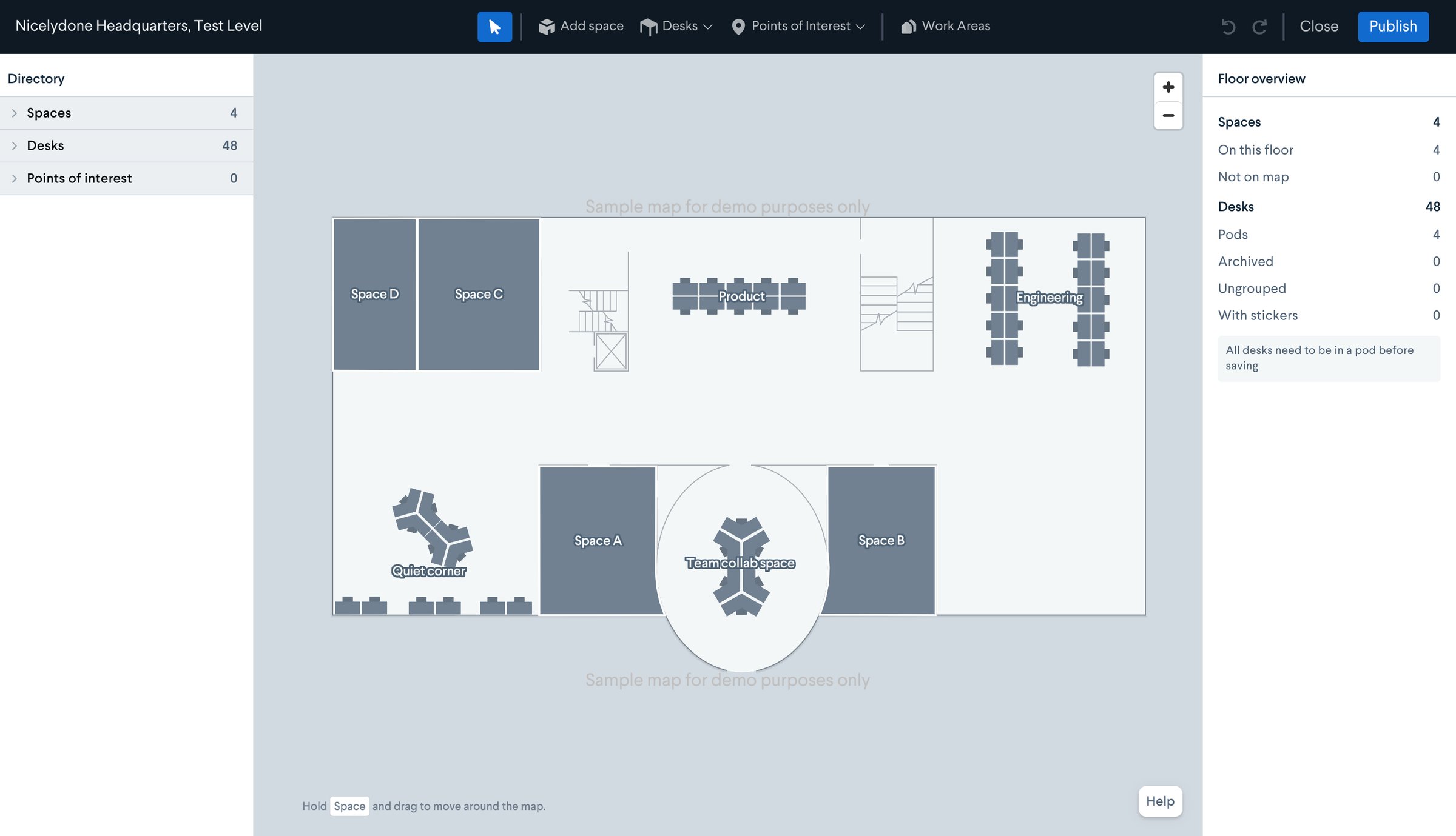 Robin - Manage Map - Nicelydone screen