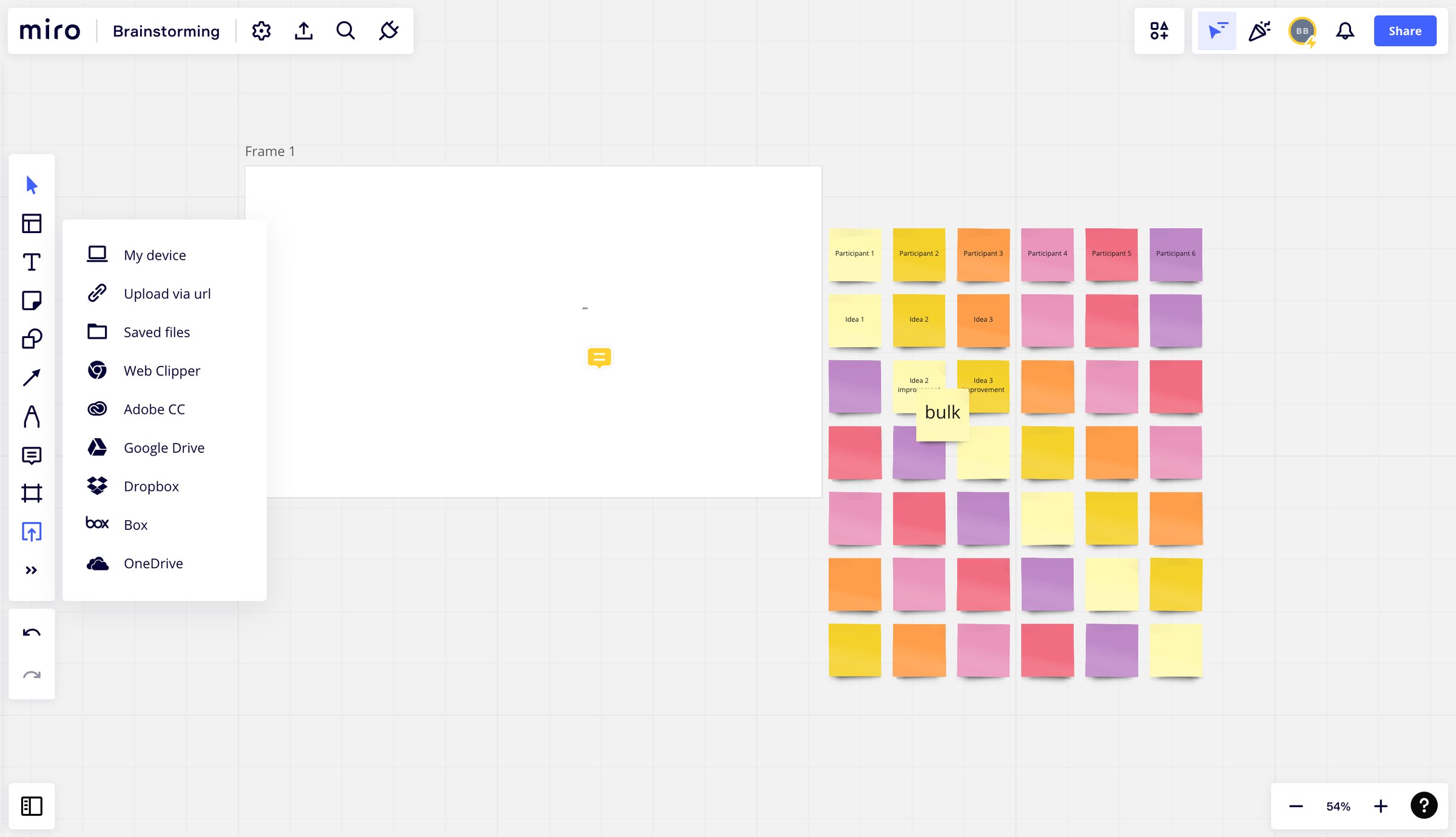Miro - Brainstorming, Online Whiteboard for Visual Collaboration screen