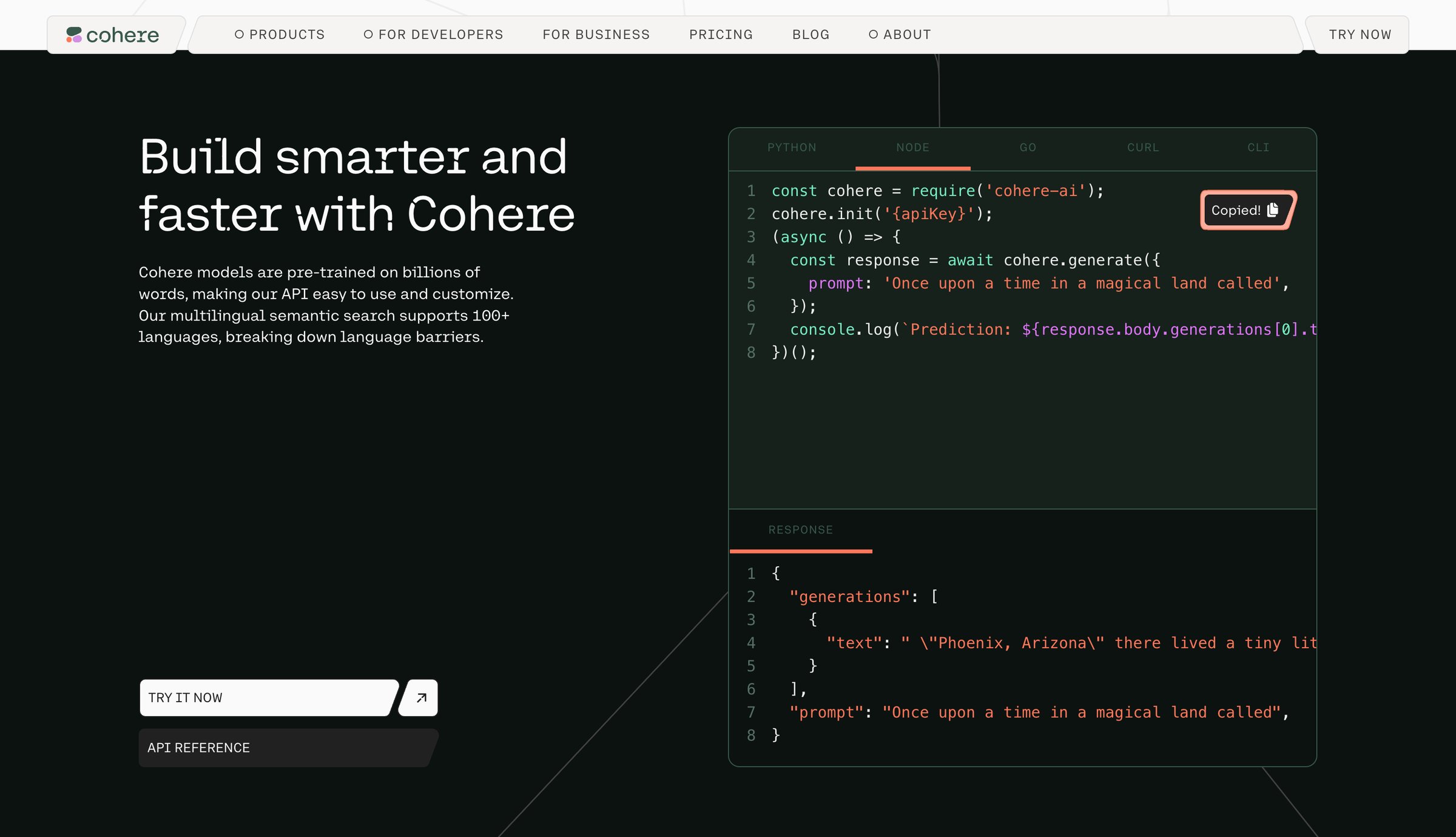 Cohere - Cohere | Building the Future of AI screen