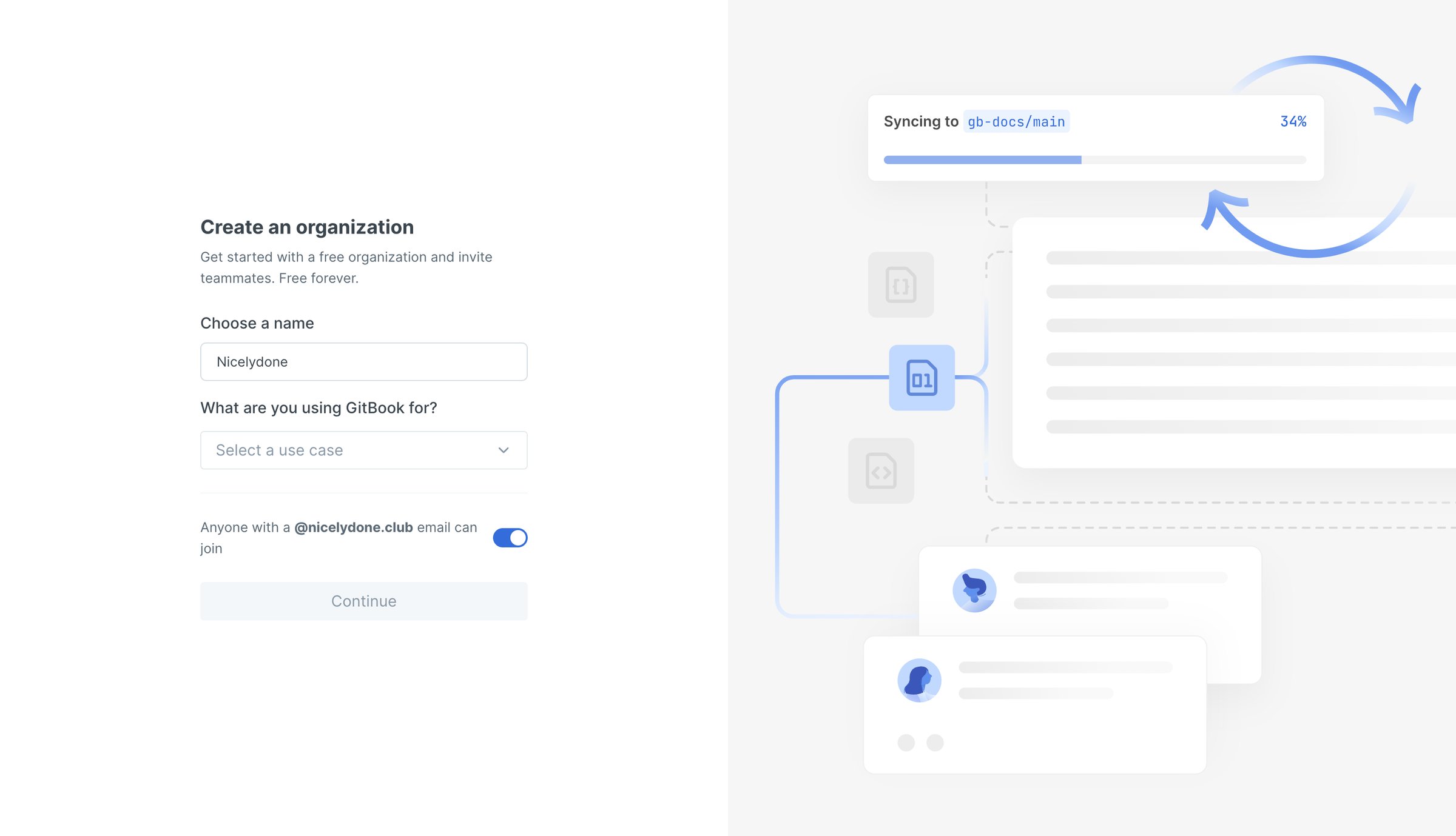 Gitbook - Welcome - GitBook screen