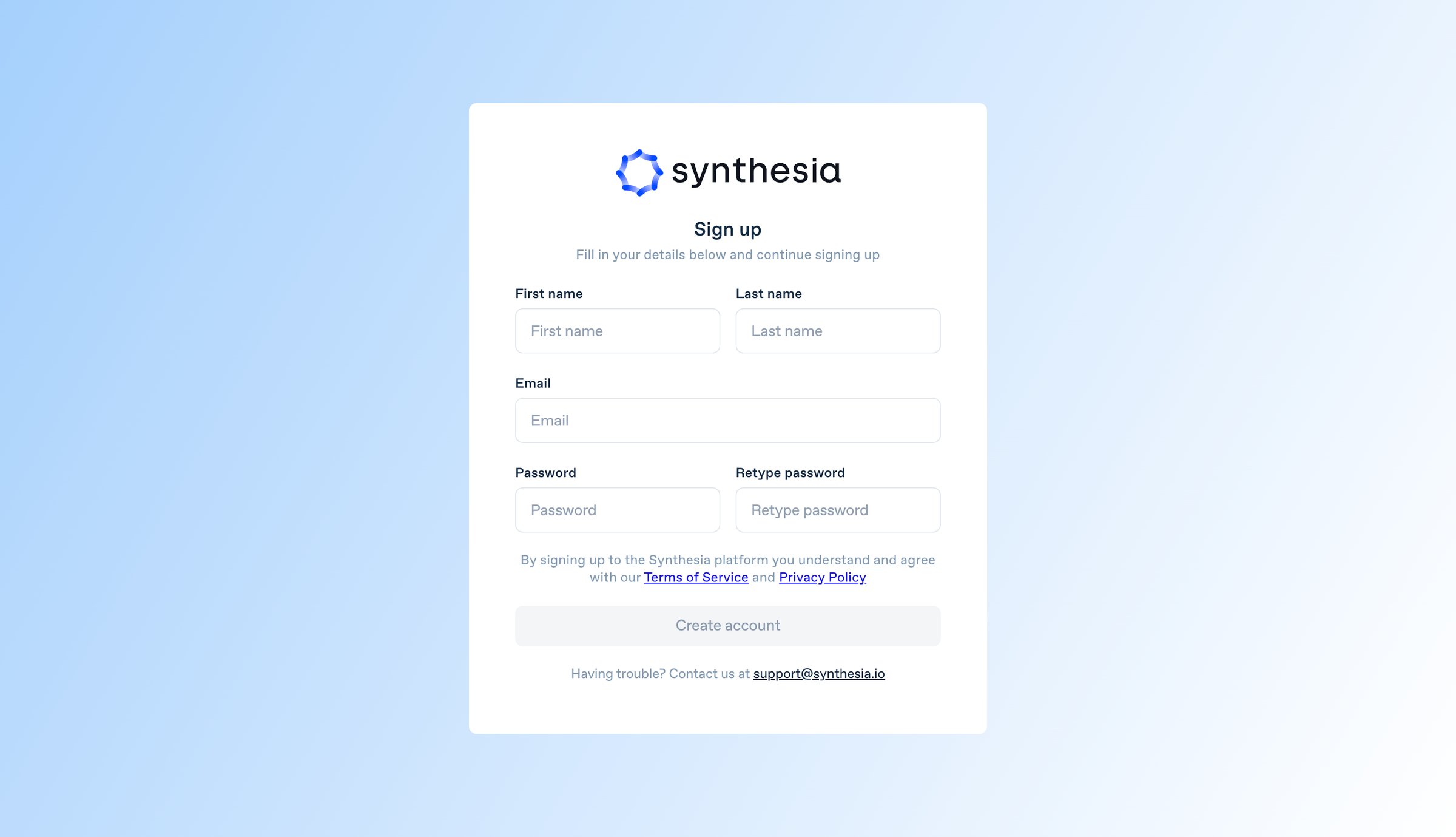 Synthesia - Synthesia STUDIO screen