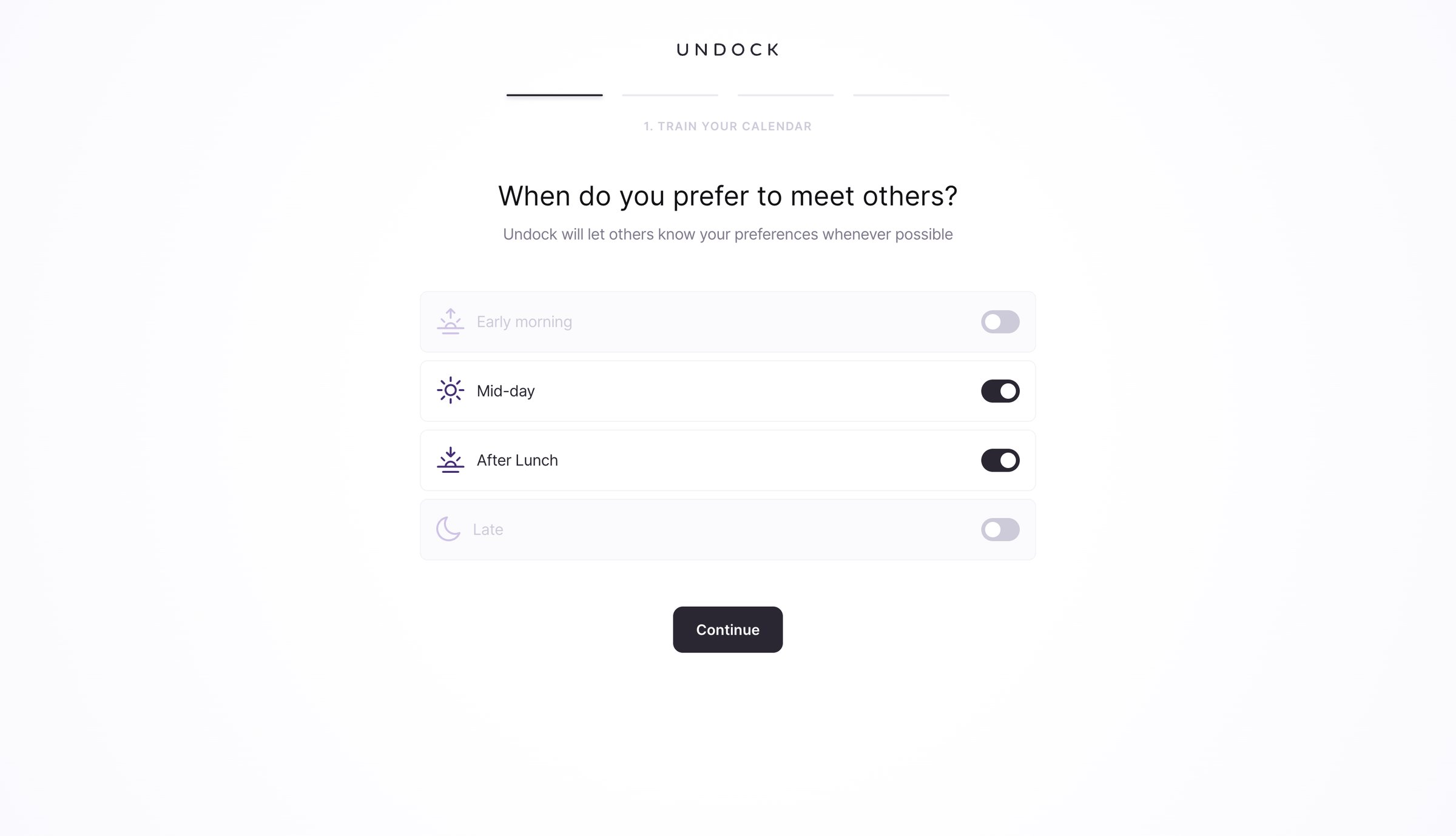 Undock screen
