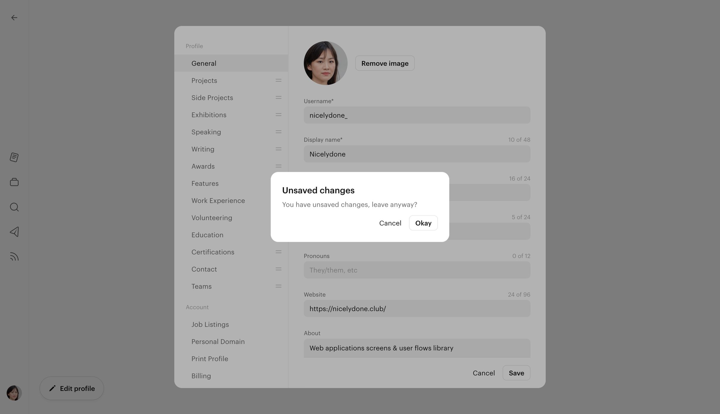 Read.cv - Nicelydone screen
