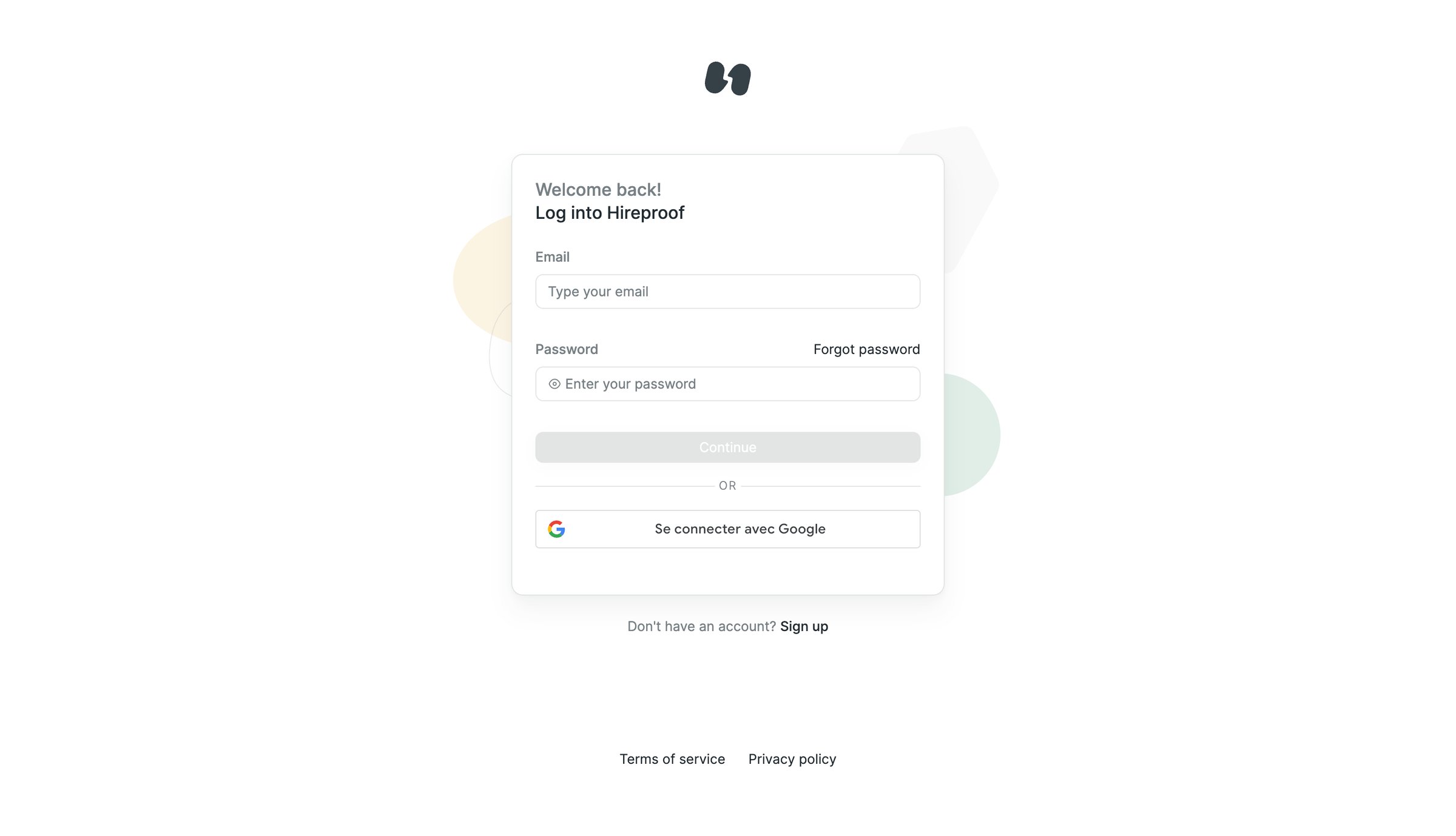 Hireproof screen