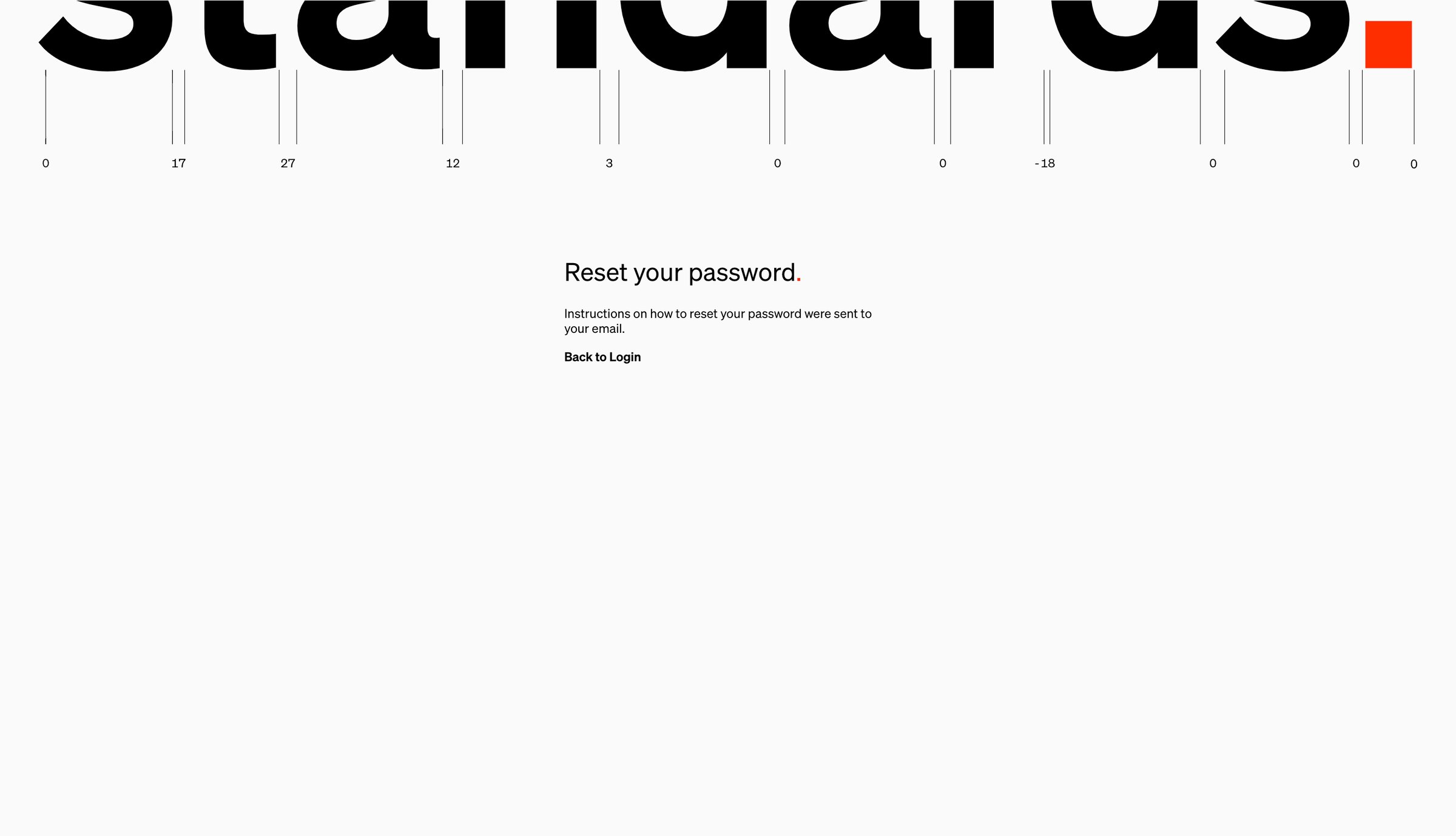 Standards - Standards - Reset Password screen