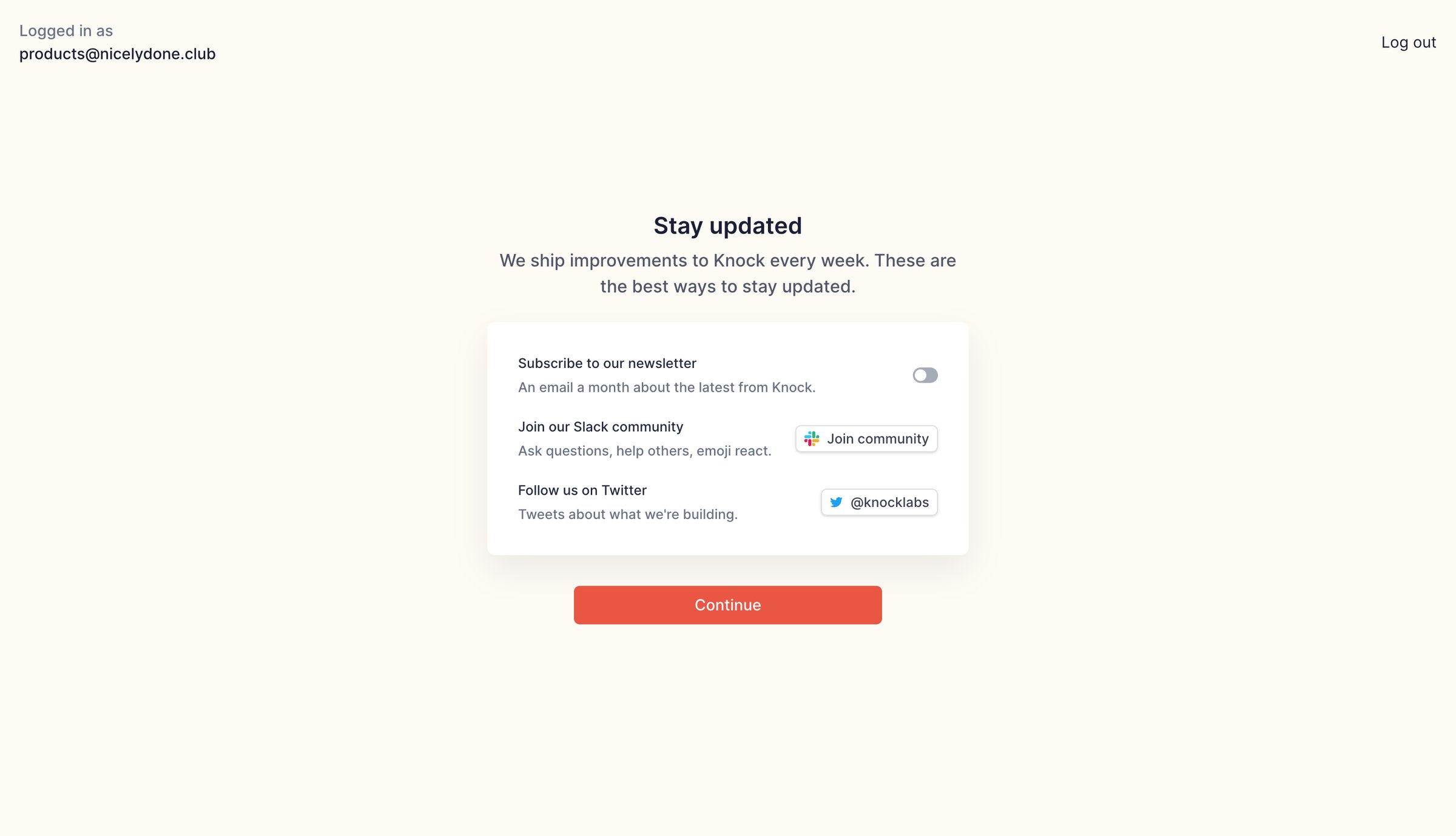 Knock - Stay updated | Knock screen