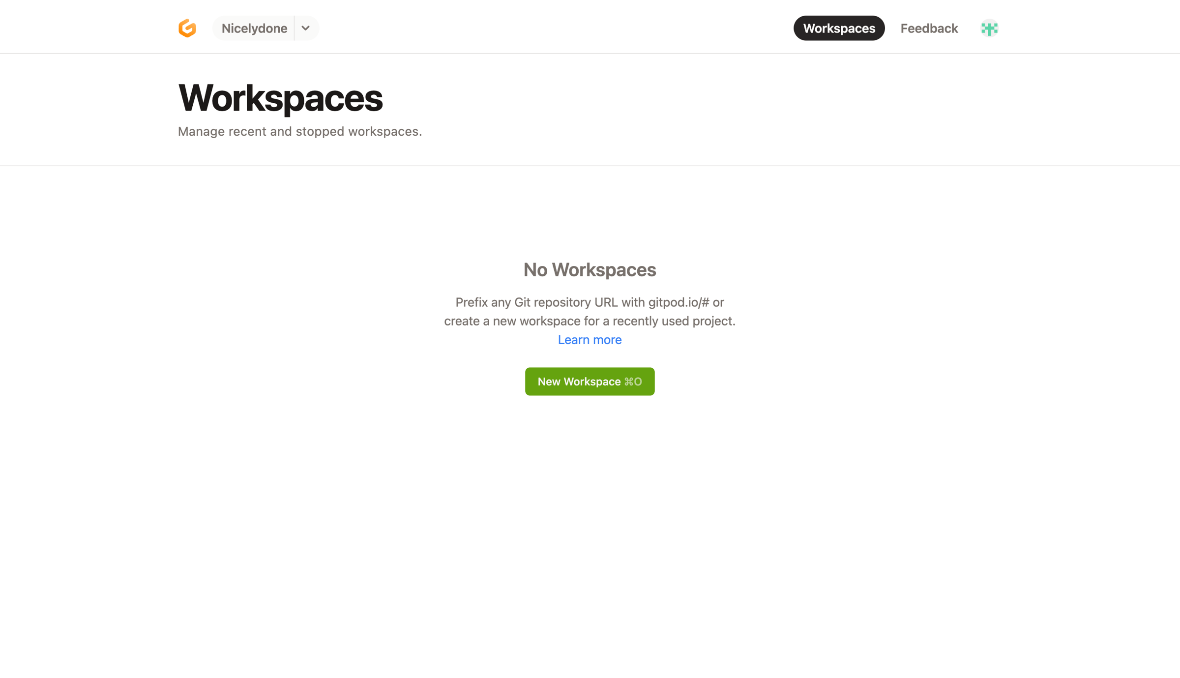 Workspaces — Gitpod from Gitpod