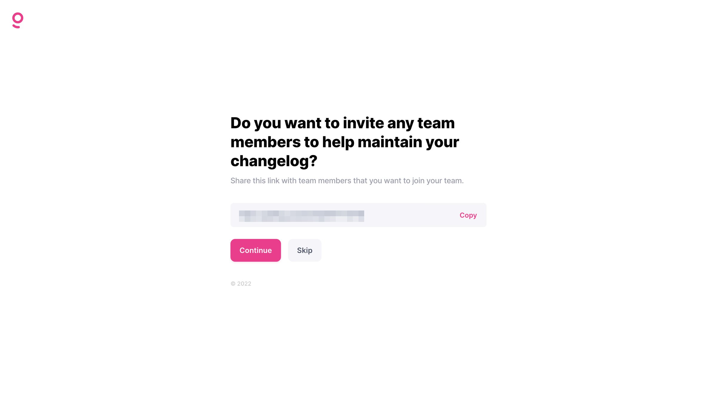 Getlog - Getlog - Invite your team screen